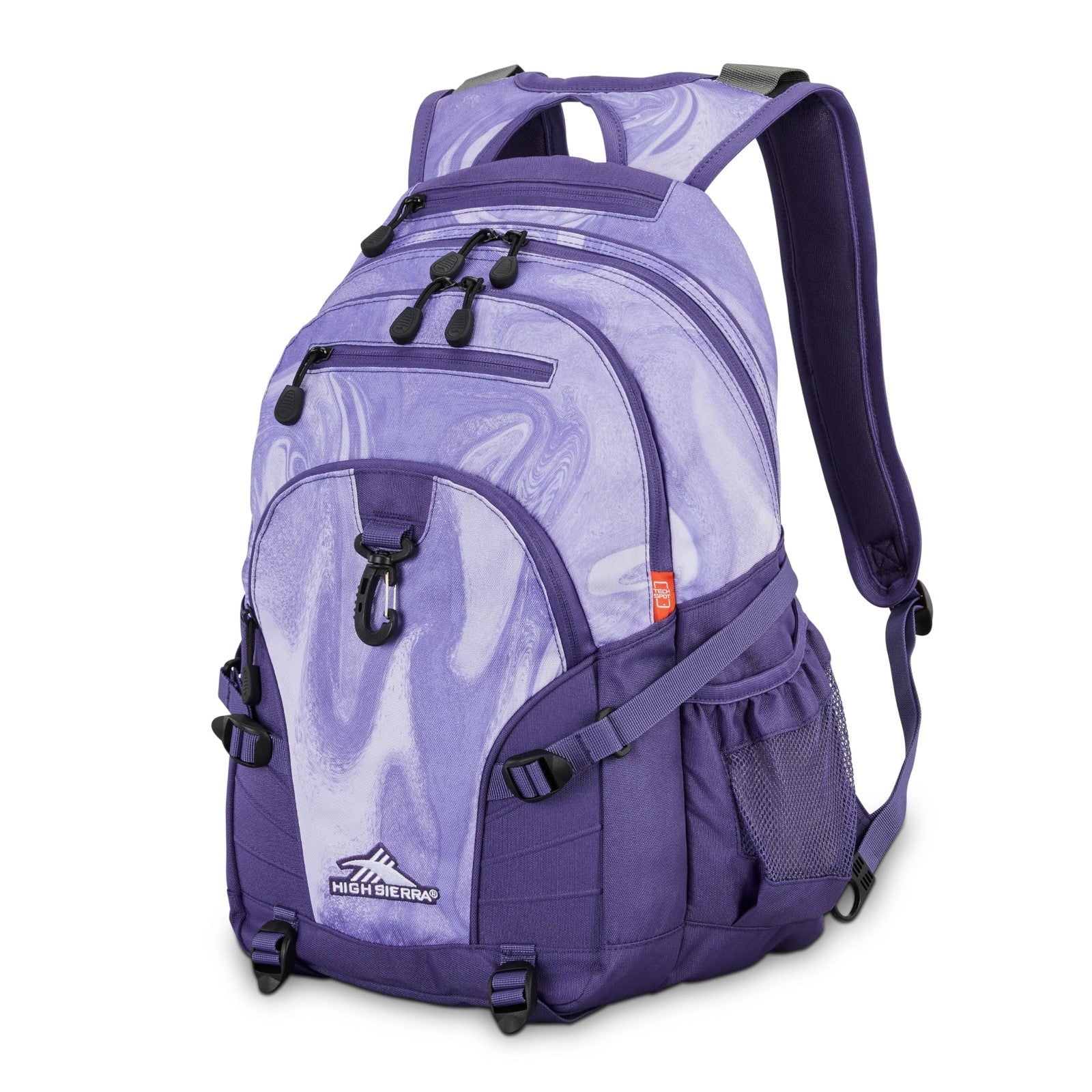 Versatile Purple Marble Swirl Backpack for School, Travel & Work   Tablet Sleeve1