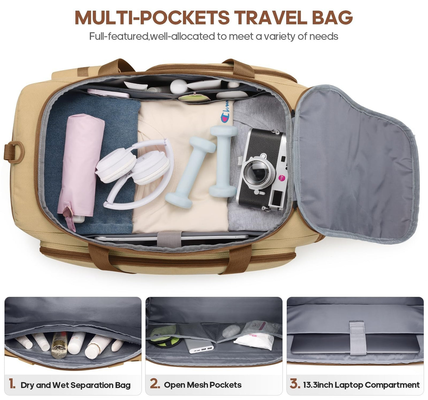 Versatile 3-in-1 Gym Bag with Shoe & Laptop Compartment | Anti-Theft Duffle Back4