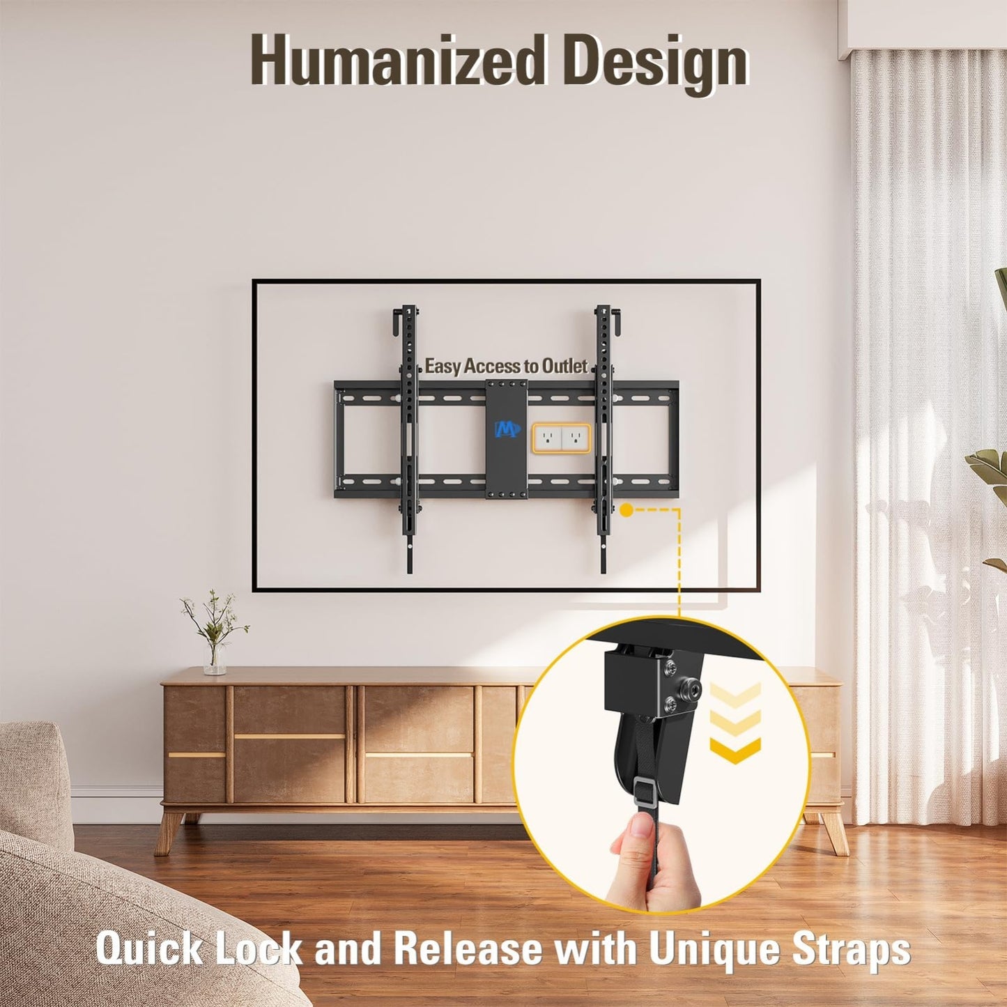Universal Tilt TV Wall Mount for 42 70 Inch TVs, VESA 200x100 to 600x400mm, 20°5