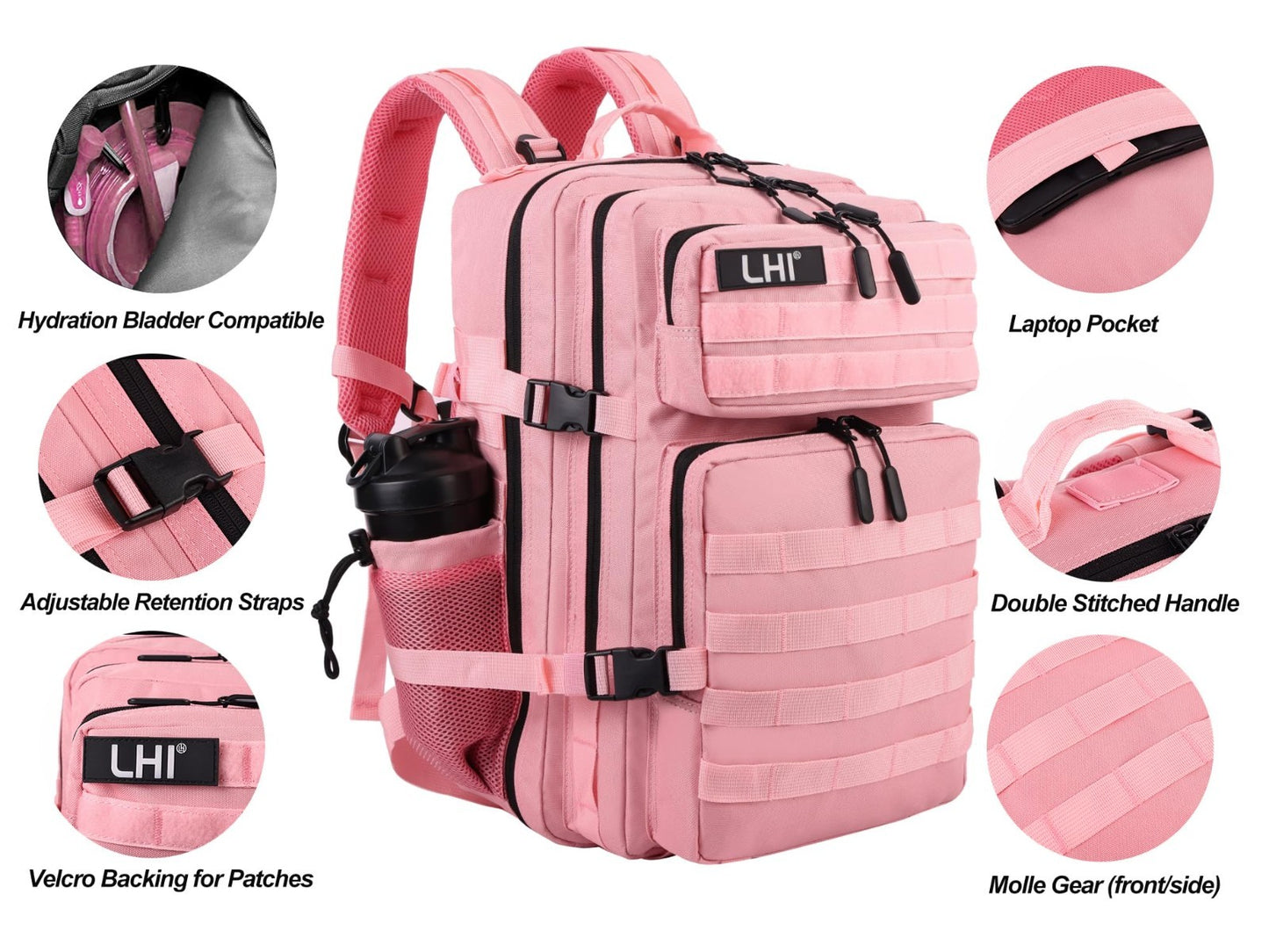 Tactical 45L Military Backpack for Men & Women   3 Day Assault Rucksack, Molle,5