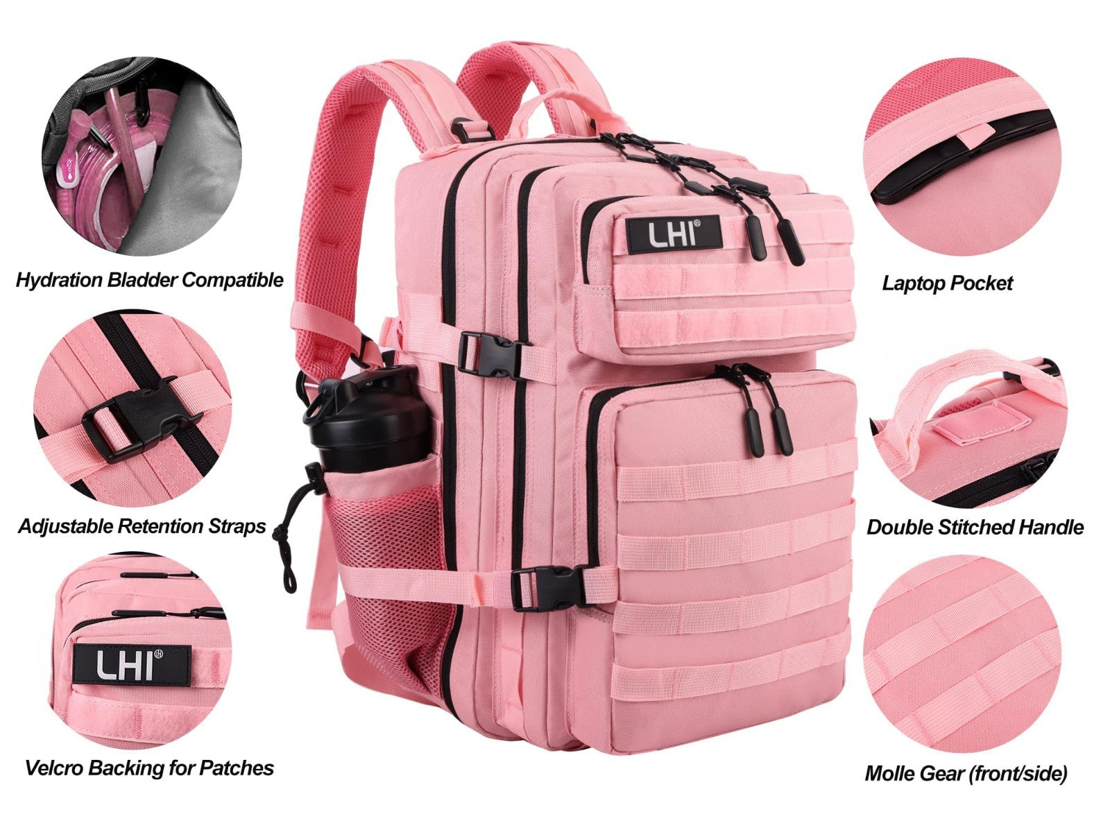 Tactical 45L Military Backpack for Men & Women   3 Day Assault Rucksack, Molle,5