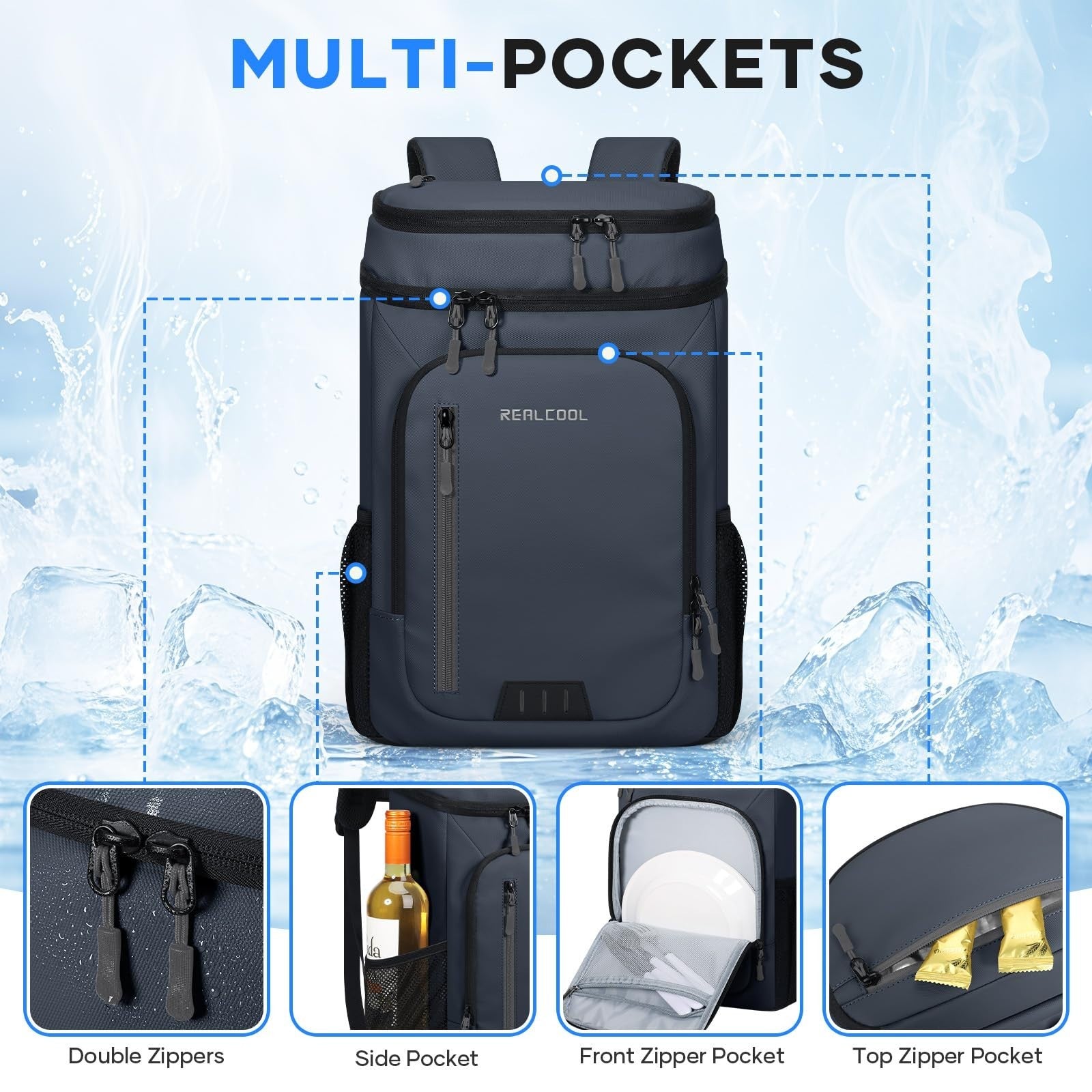 Insulated Cooler Backpack for 33 Cans - Leakproof, Waterproof, Anti-Theft, Trave2