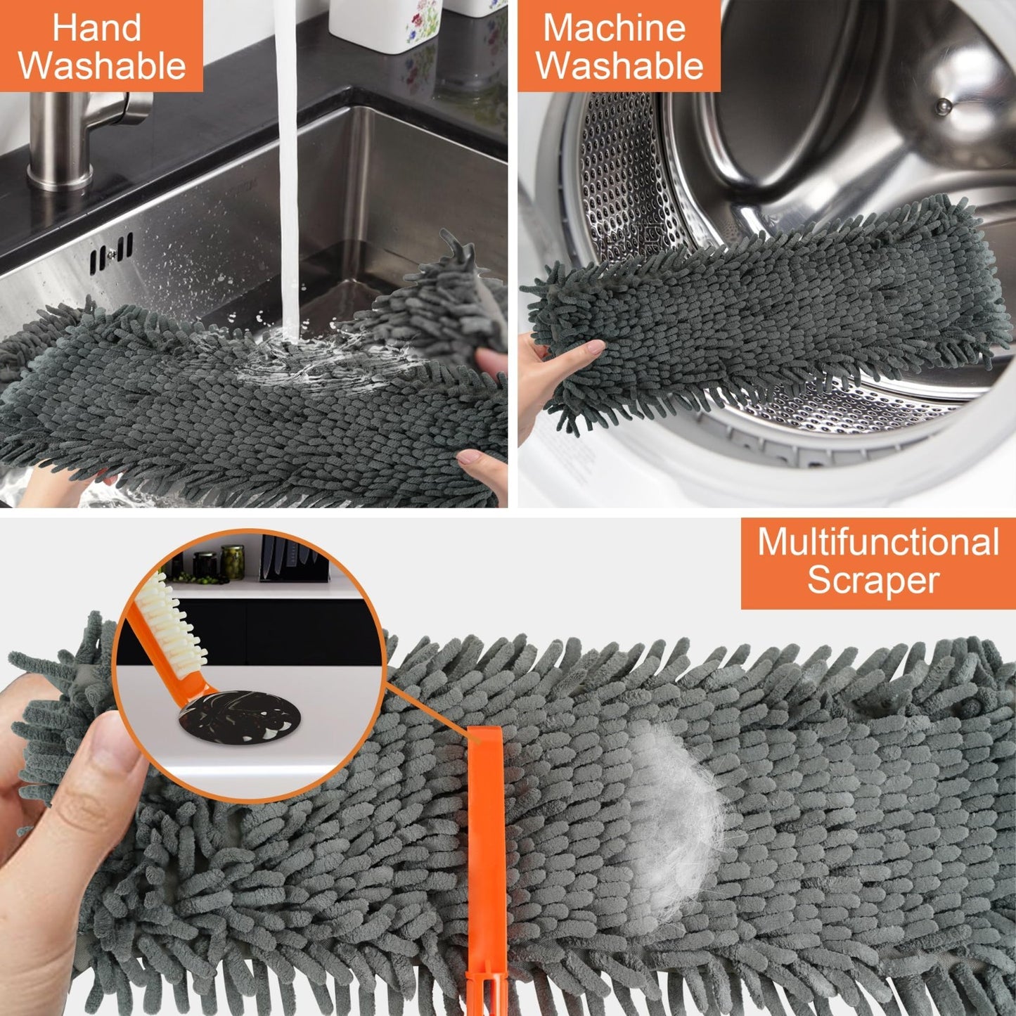 Dust Mop for Hardwood Floors - 90° Foldable Panel, 4 Pads, Wet/Dry Cleaning Tool4