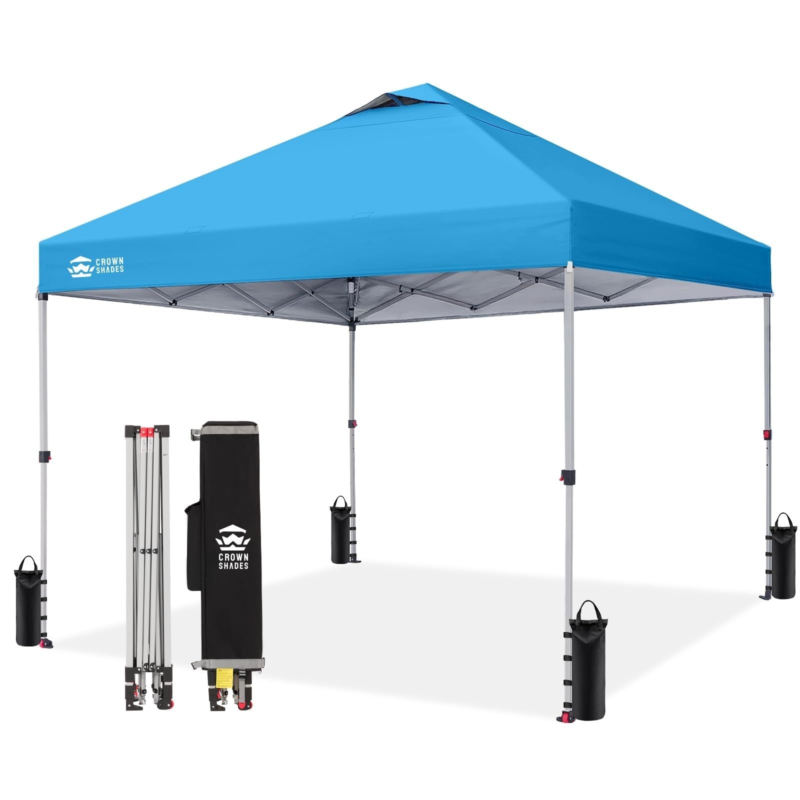10x10 Pop Up Canopy Tent   Easy Setup, Sky Blue, Outdoor Sun Shade for Events, P1