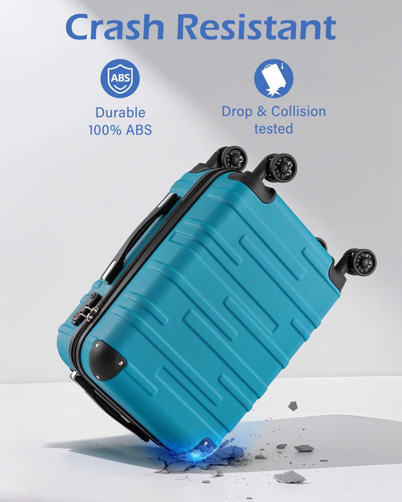 20" Hardside Carry-On Luggage - ABS, Scratch-Resistant, TSA Lock, 360° Spinner W3
