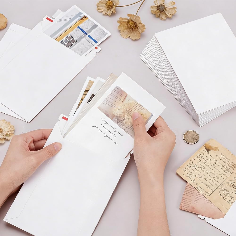 130pcs White Self-Seal Paper Shipping Envelopes 7x5 Inch Rigid Mailers for Cards2