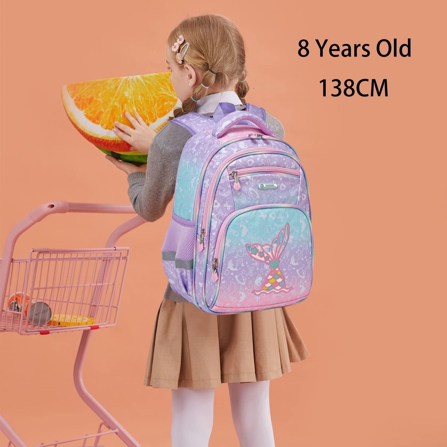 Lightweight Waterproof School Backpack for Kids, Large Capacity, Fun Prints, 164