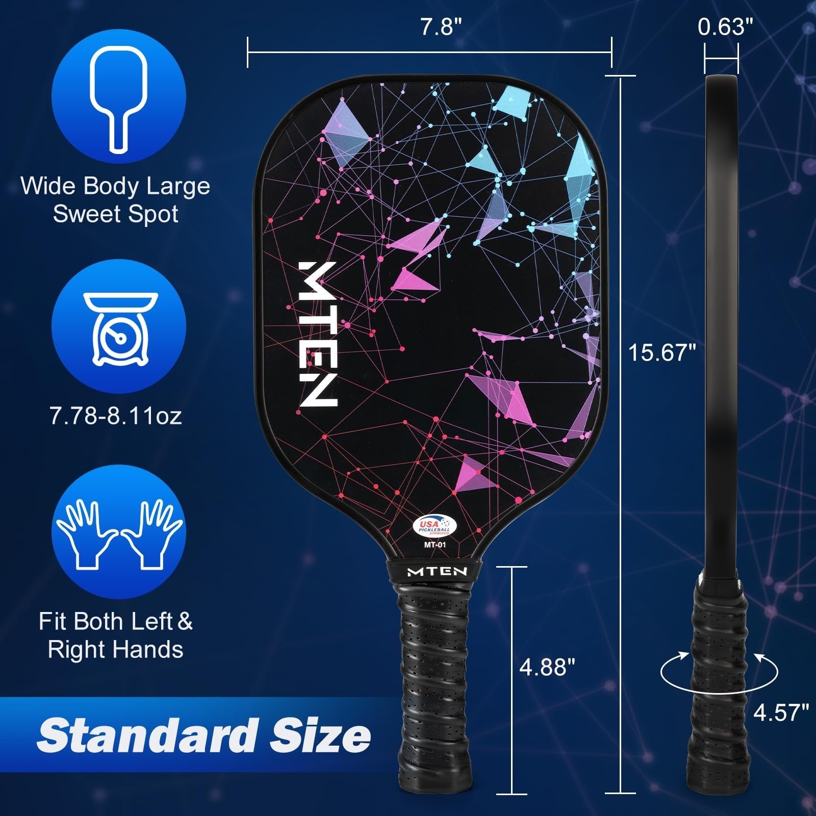 Pickleball Paddle Set of 2/4/1 - USAPA Approved Fiberglass Rackets, Lightweight3