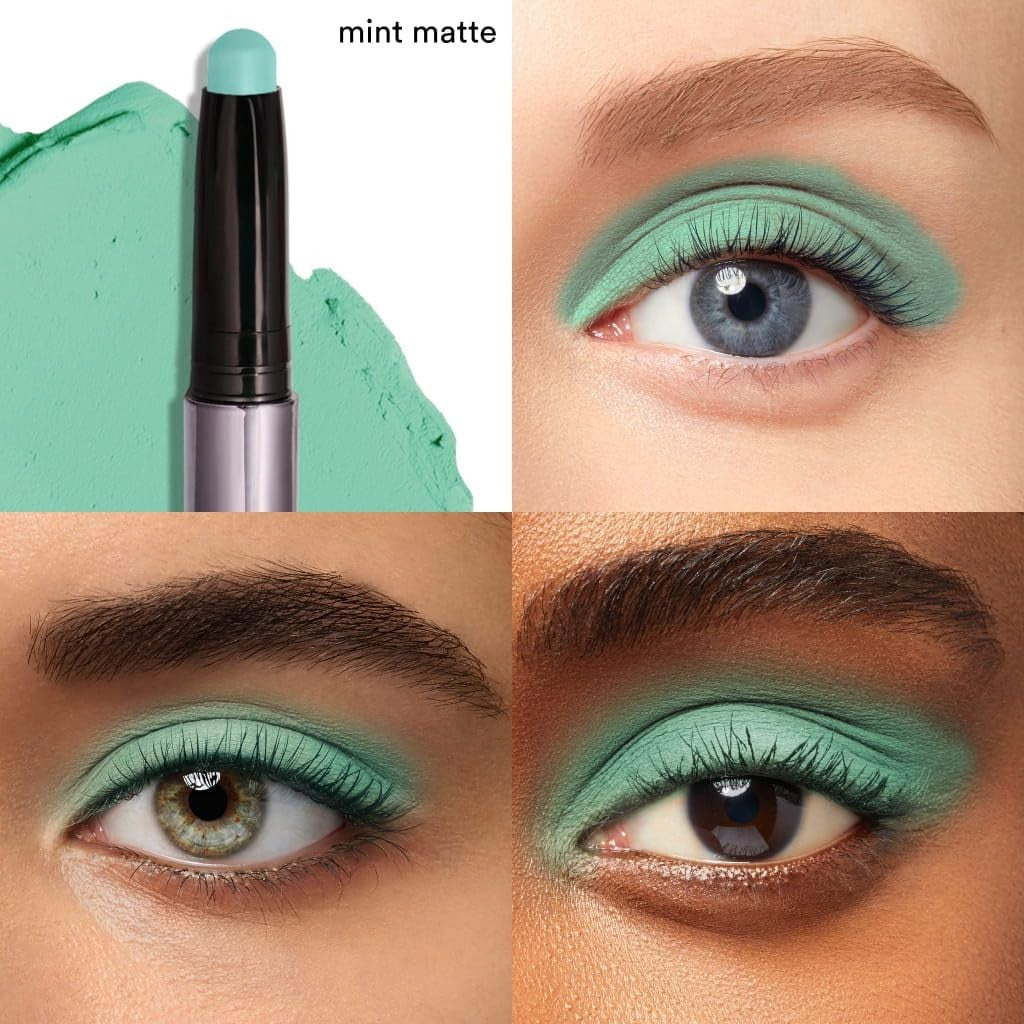 Crème-to-Powder Eyeshadow Stick - Mint Matte, Long-Lasting, Easy Application2