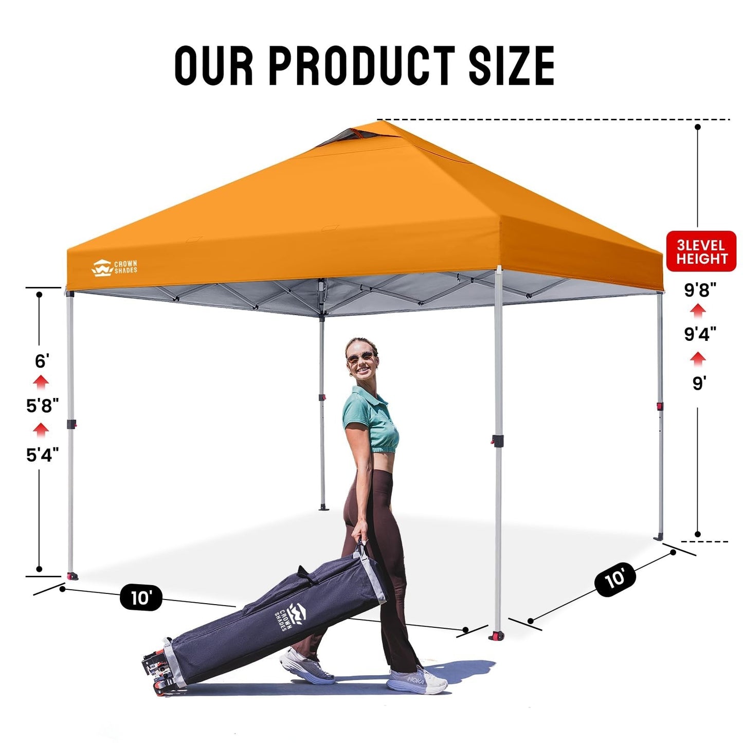 10x10 Pop Up Canopy Tent   Easy Setup, Outdoor Sun Shade for Events, Parties, Ca2