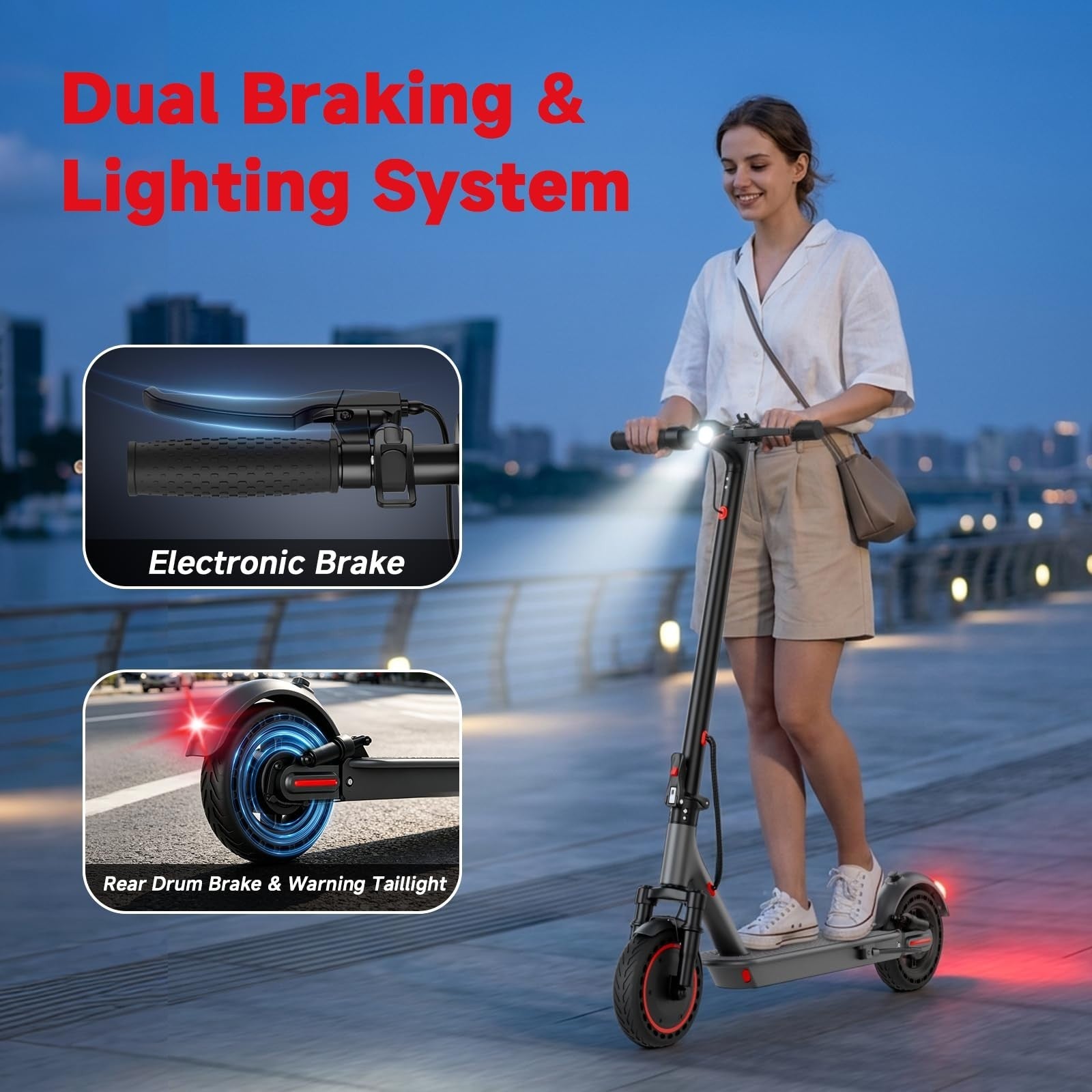 Electric Scooter 8.5''/10'' - 19/20MPH, 700/1000W Motor, 15/22 Miles Range, Port4