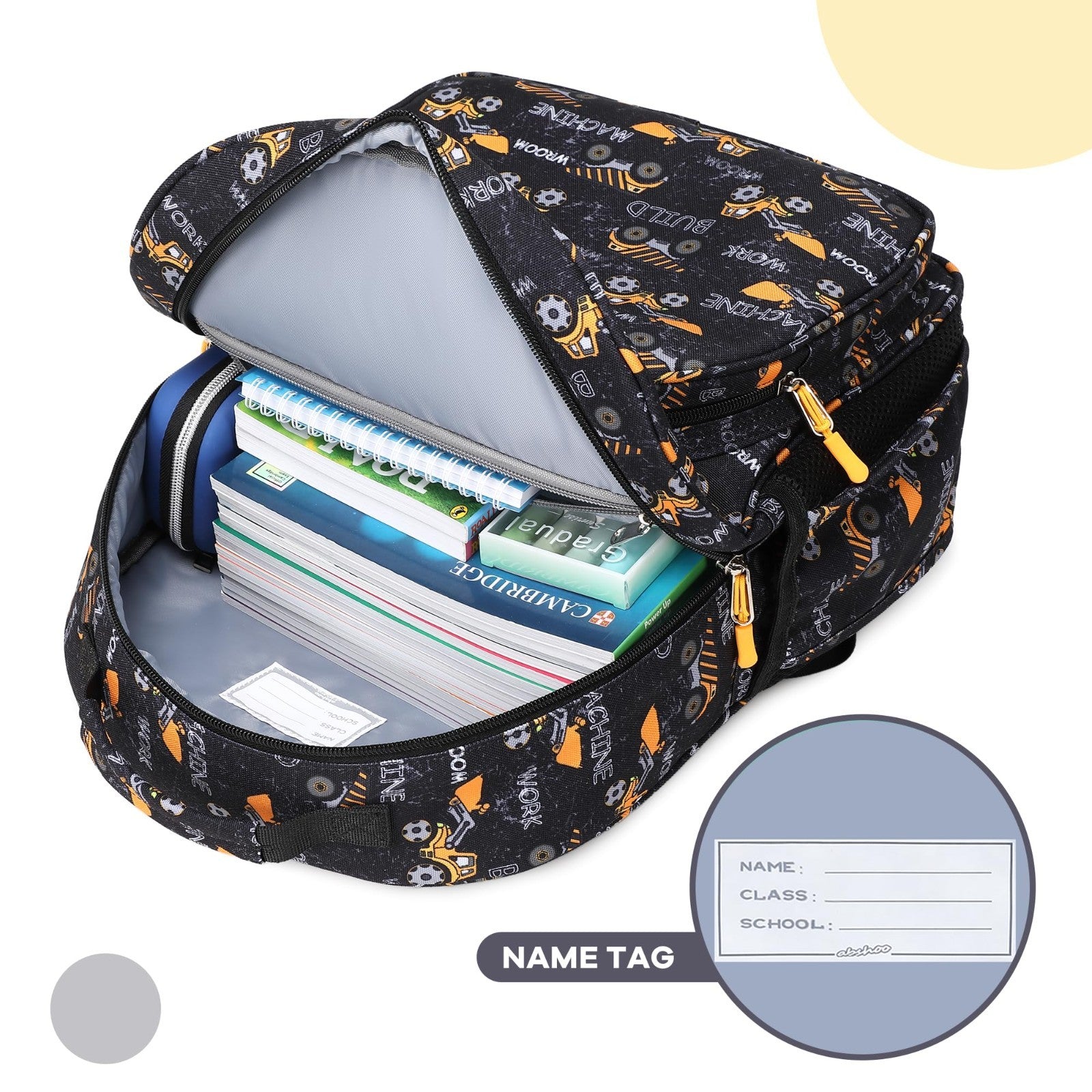 Lightweight Kids Backpack for Boys   Cute Excavator Design, Ages 4 8, School Use3