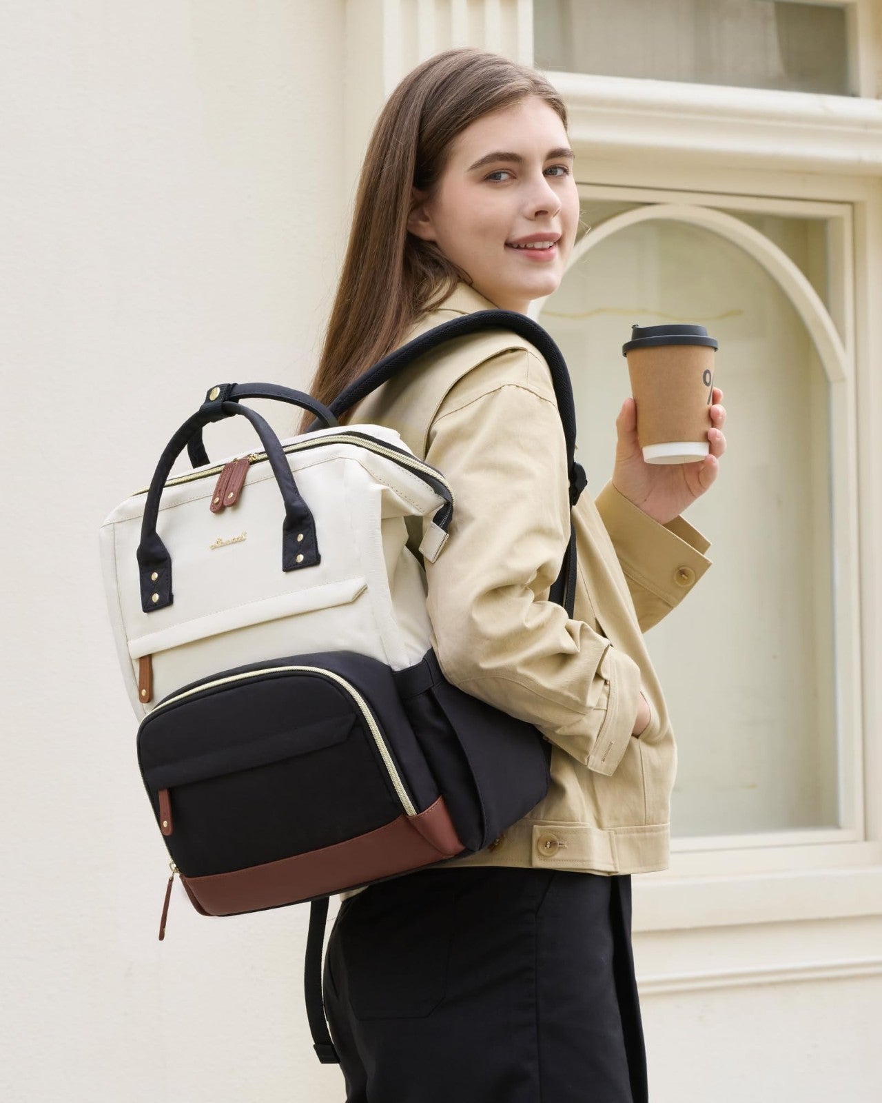 Stylish 15.6" Laptop Backpack for Women, Waterproof Large Capacity Work & Travel5