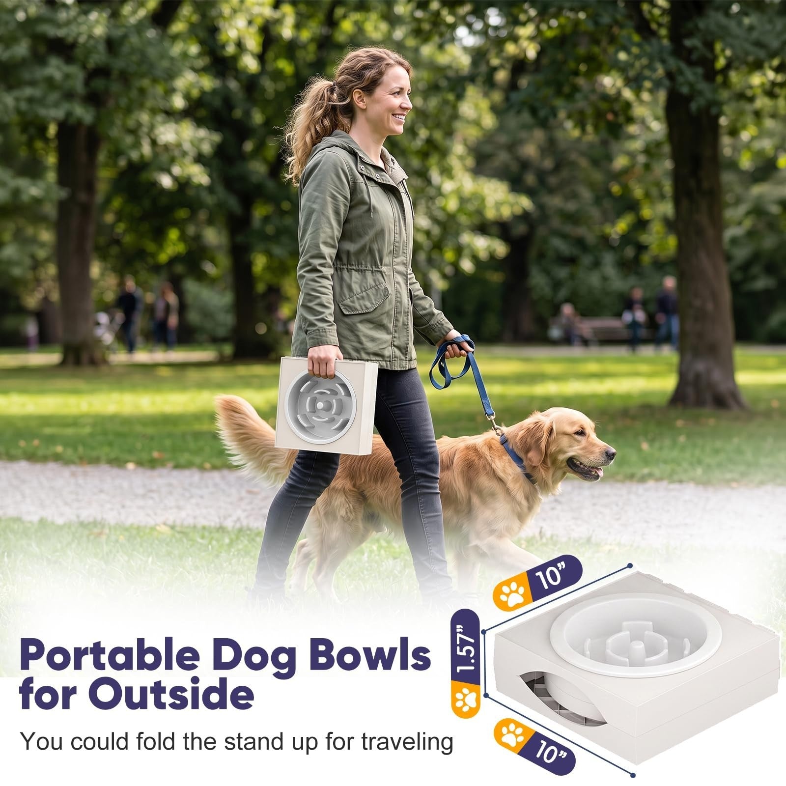 Elevated Dog Bowls for Large Breeds   Adjustable Height Slow Feeder Stand 9 14in6