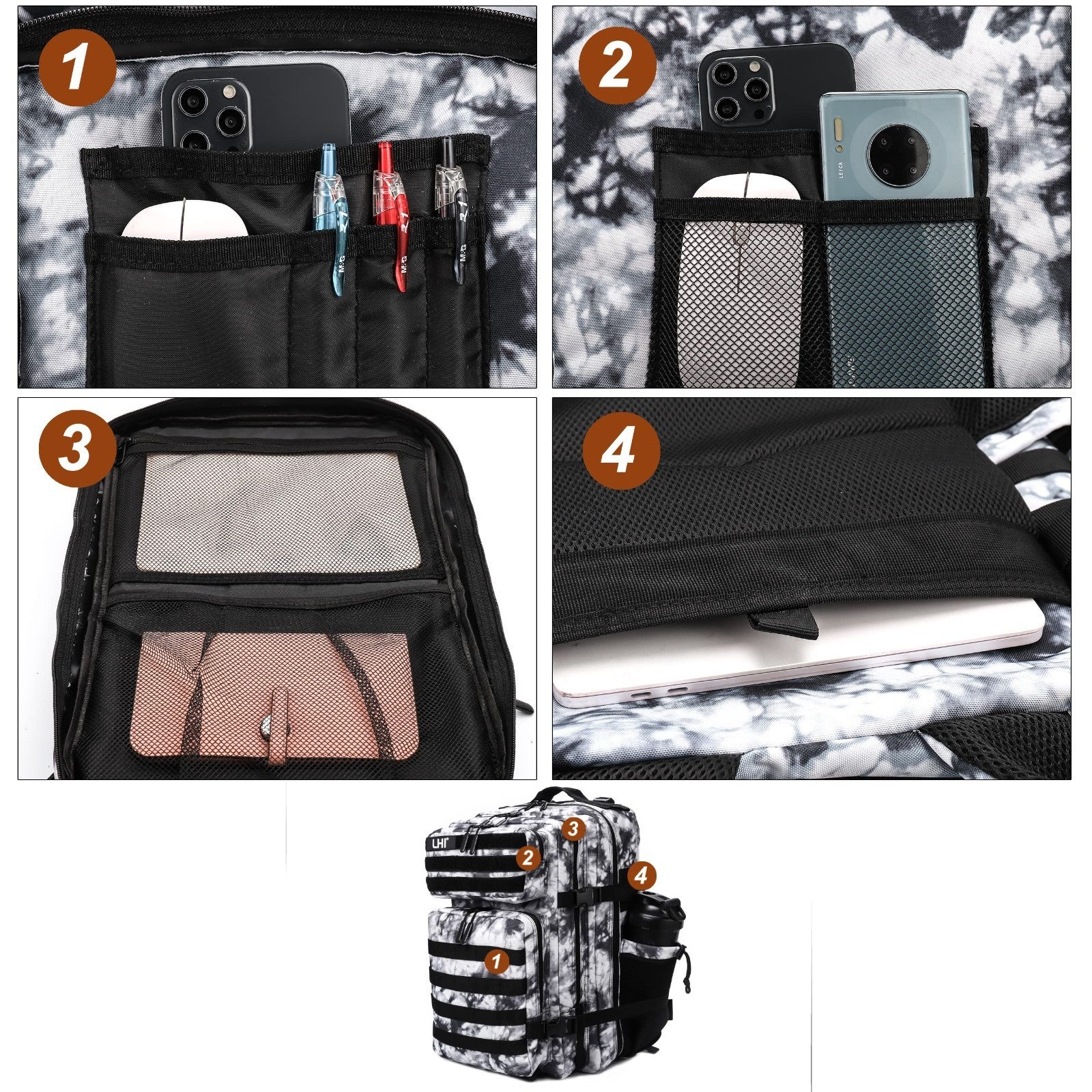 Tactical 45L Military Backpack for Men & Women   3 Day Assault Rucksack, Molle S6
