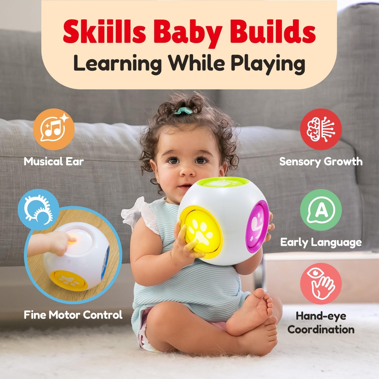 Interactive Musical Learning Cube Toy for Babies 6 Months to 3 Years   Education3