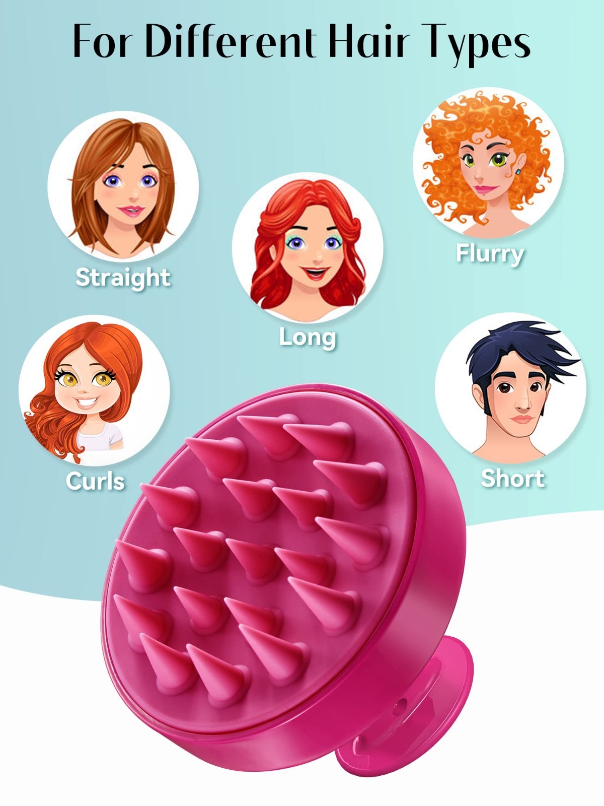 Scalp Massager Shampoo Brush   Soft Silicone Scrubber for Hair Growth, Dandruff5