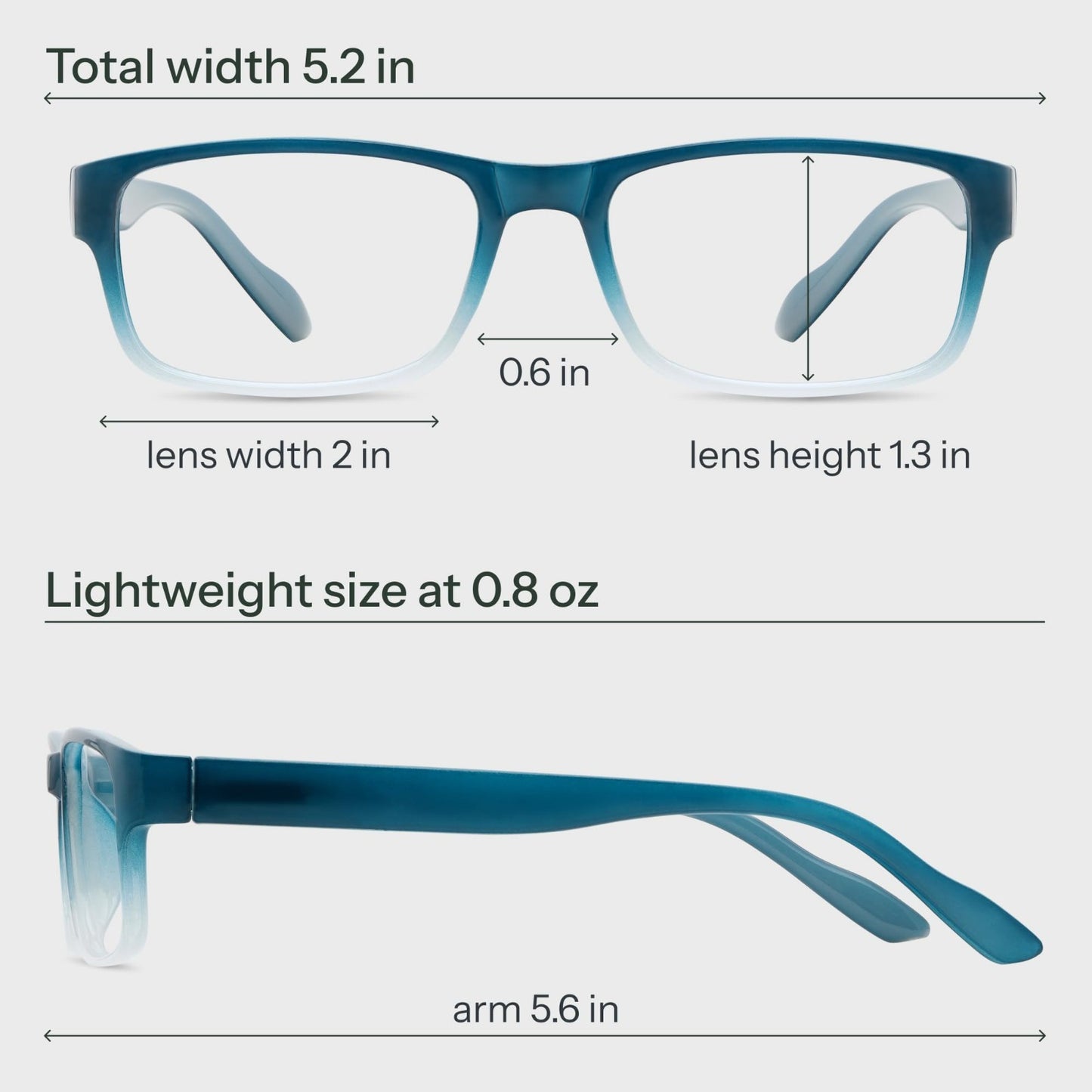 2.5x Professional Reading Glasses - Blue Light Blocking Computer Readers - Value5