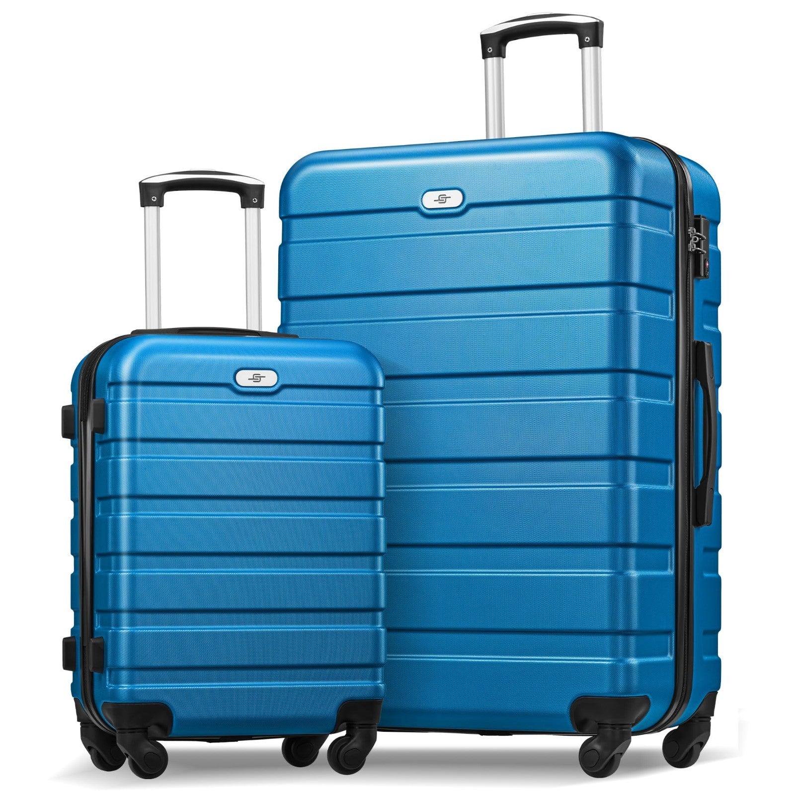 2 Piece Hard Shell Luggage Set - Lightweight Carry-On & 28" Checked Travel Bags0