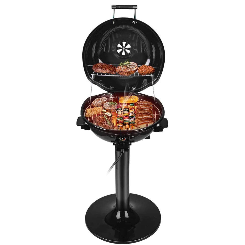 1600W Electric BBQ Grill - 15-Serving Indoor/Outdoor Portable Grill, Double Laye1