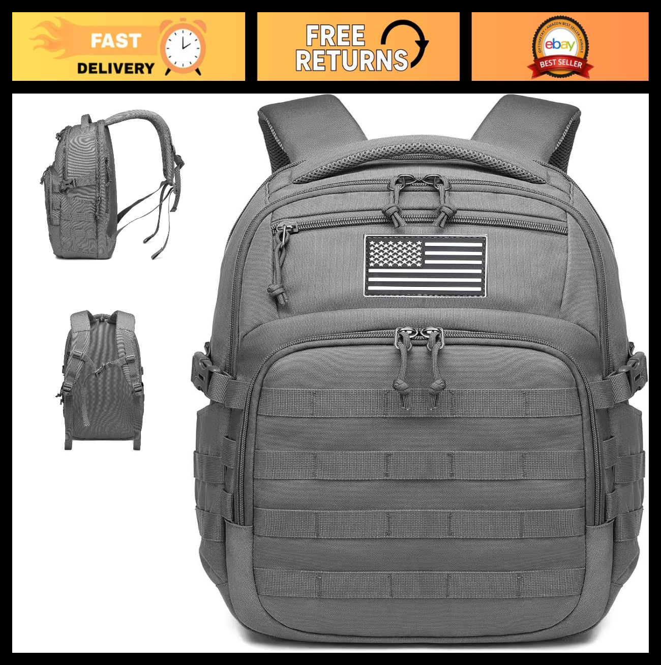 Tactical Military Backpack for Men   Small Black Assault Bag, Outdoor Gear0