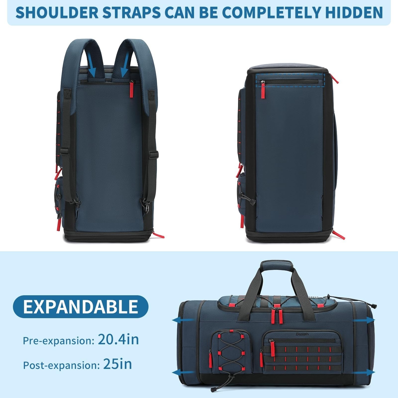 Expandable 45L 50L Sports Duffle Gym Bag for Men & Women   Travel & Fitness Tote3