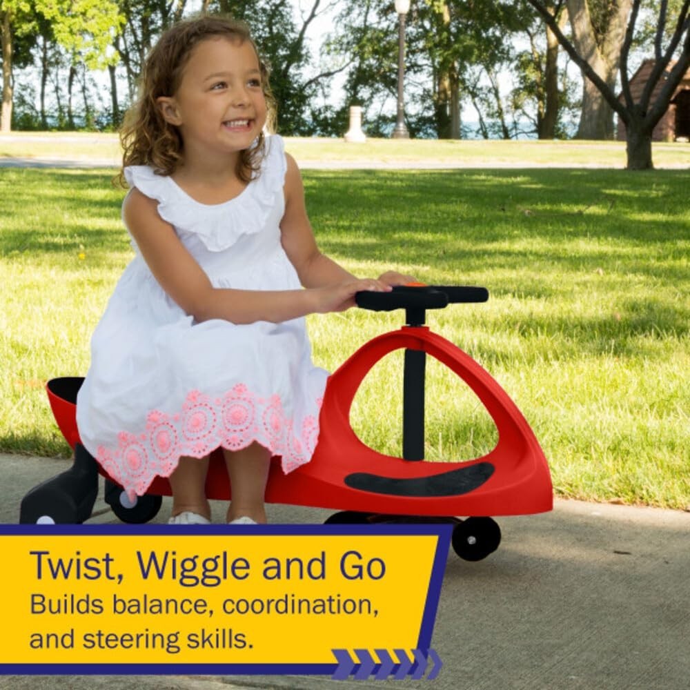 Wiggle Car Ride-On Toy for Kids 3+, Fun Red Push Car for Outdoor Play3