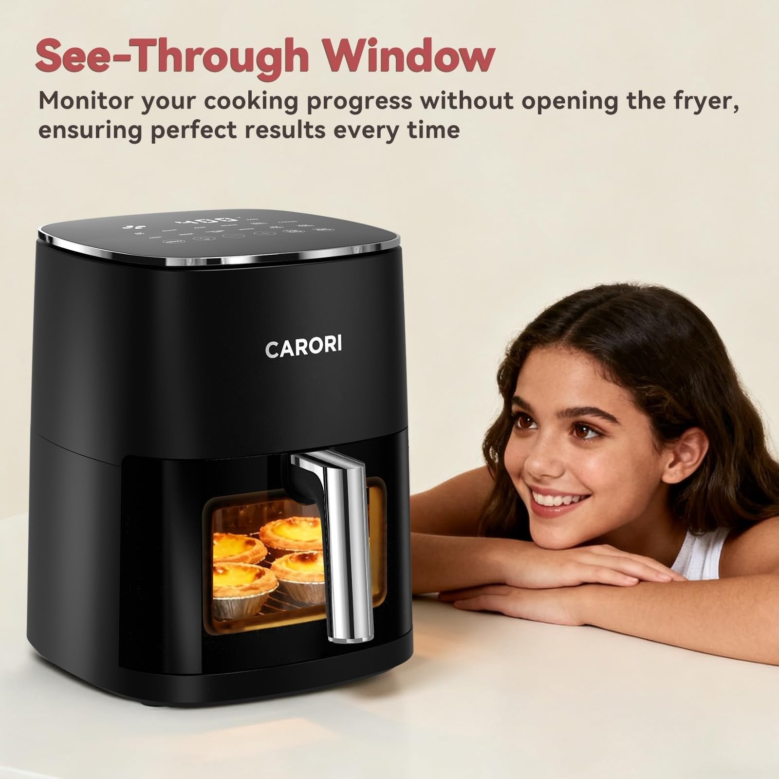 6 Qt Air Fryer with Viewing Window, 12 Cooking Presets, 1700W, Nonstick Basket4
