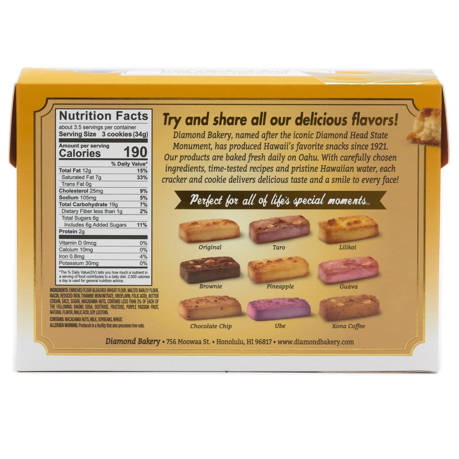 Hawaiian Lilikoi Macadamia Nut Shortbread Cookies 3-Pack | Individually Wrapped2