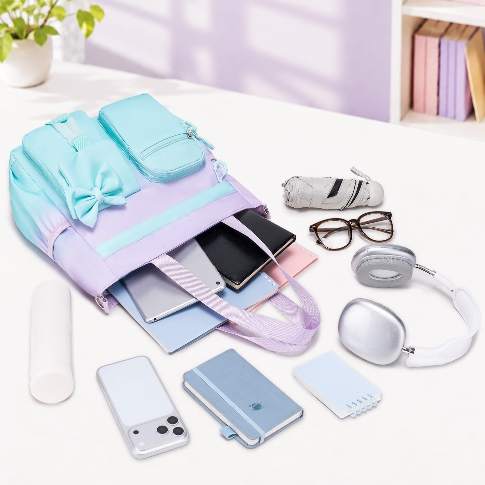 Cute Bow Backpack for Girls   School Bag Set with Lunch Bag & Pen Case3