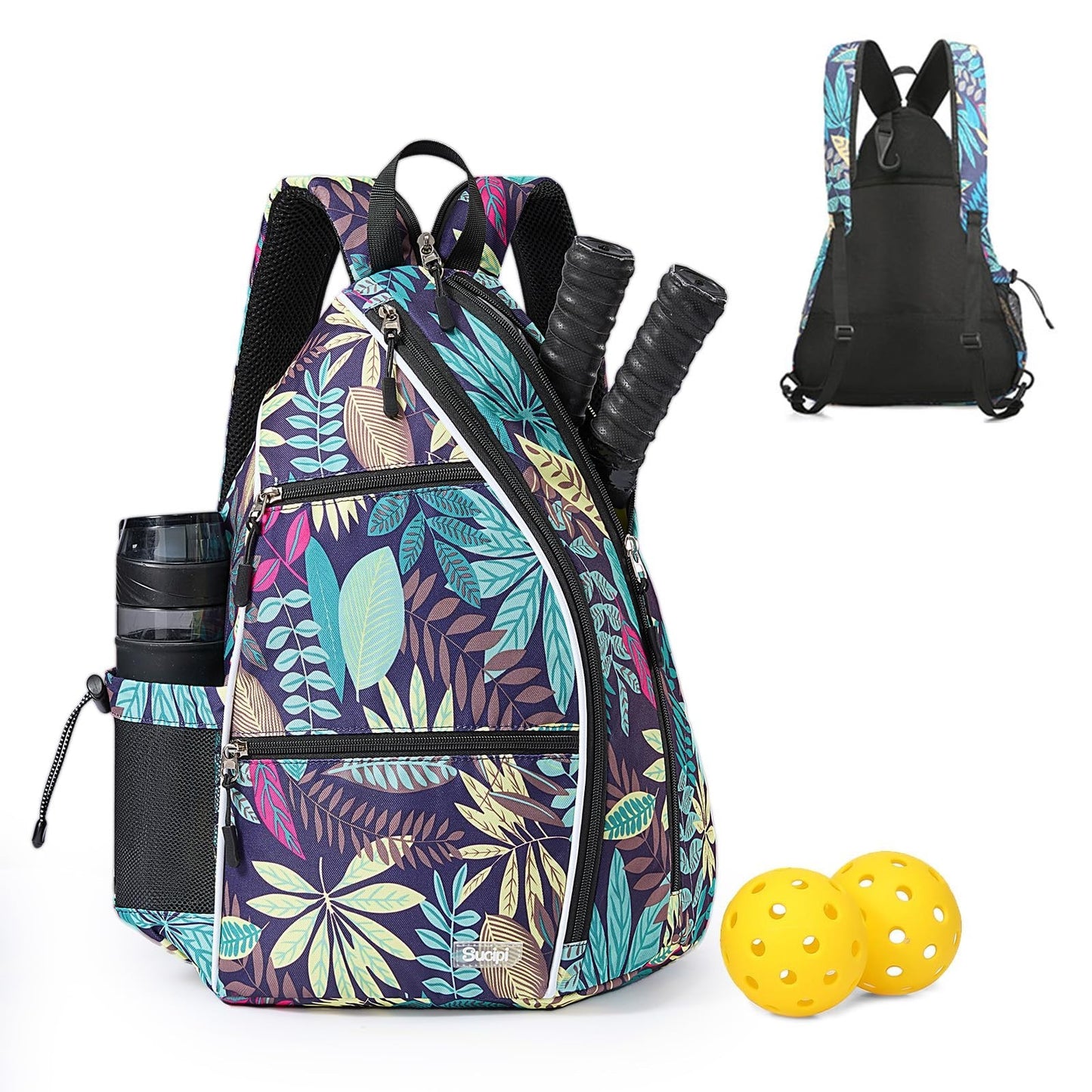 Adjustable Pickleball Backpack with Fence Hook - Large Capacity Sling Bag for Me1