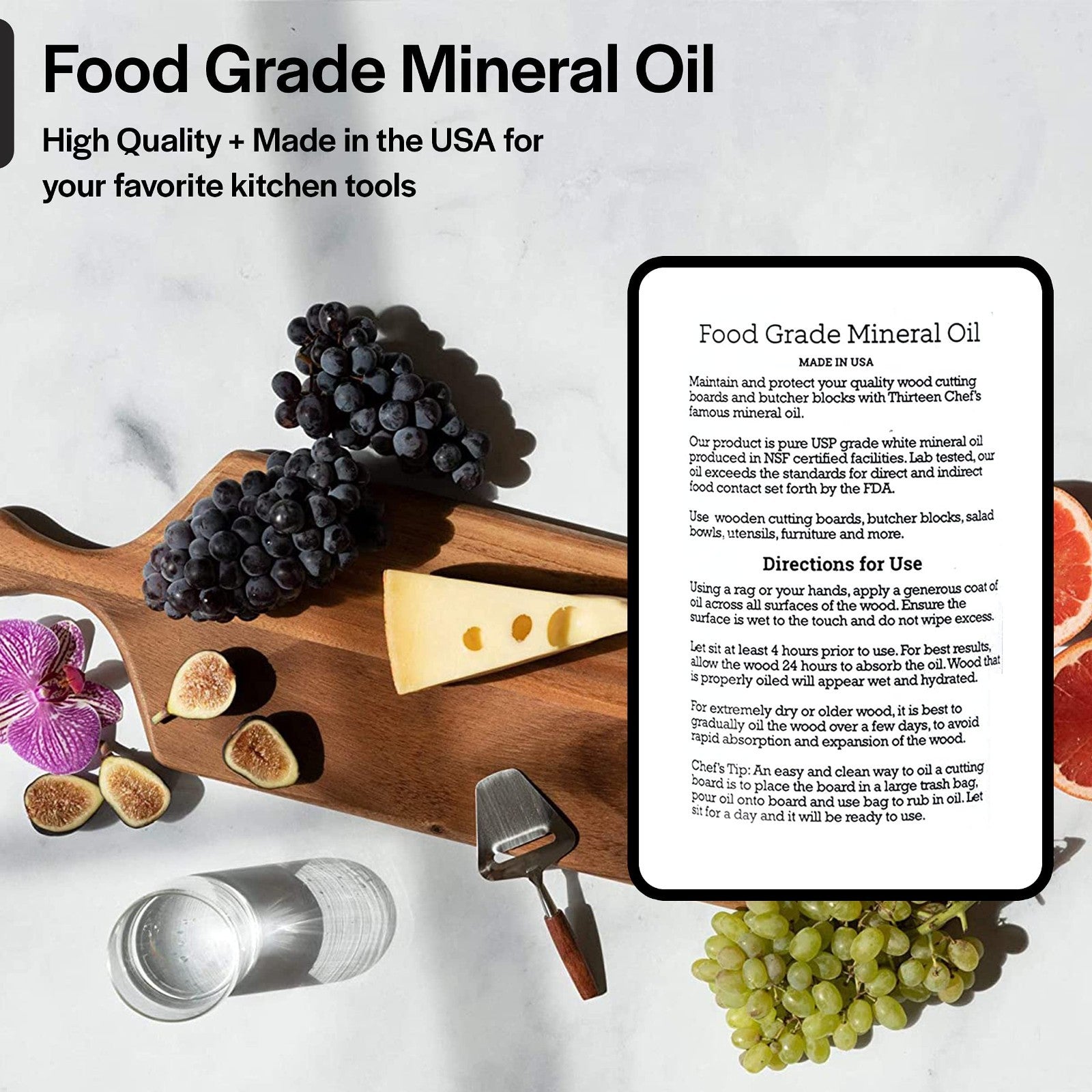 Food Grade Mineral Oil Gallon (128oz)   NSF Certified for Cutting Boards & Utens6