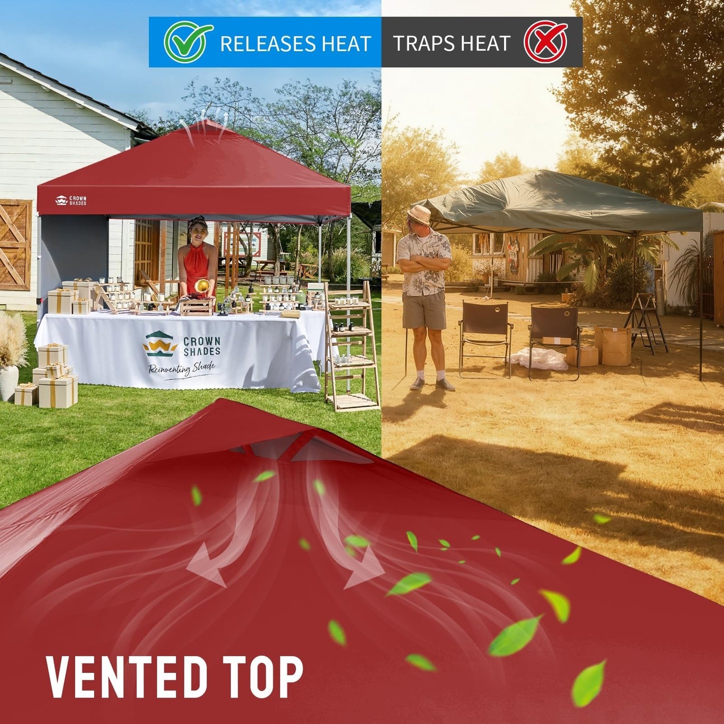 10x10 Pop Up Canopy Tent with Side Wall, Easy Setup Outdoor Shelter for Events,6