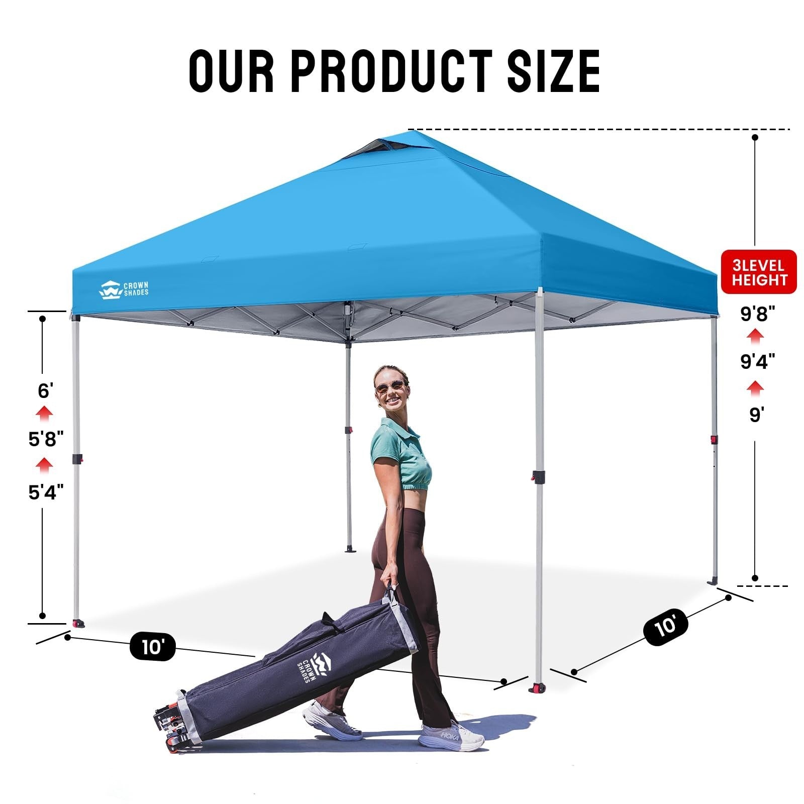 10x10 Pop Up Canopy Tent   Easy Setup, Sky Blue, Outdoor Sun Shade for Events, P2