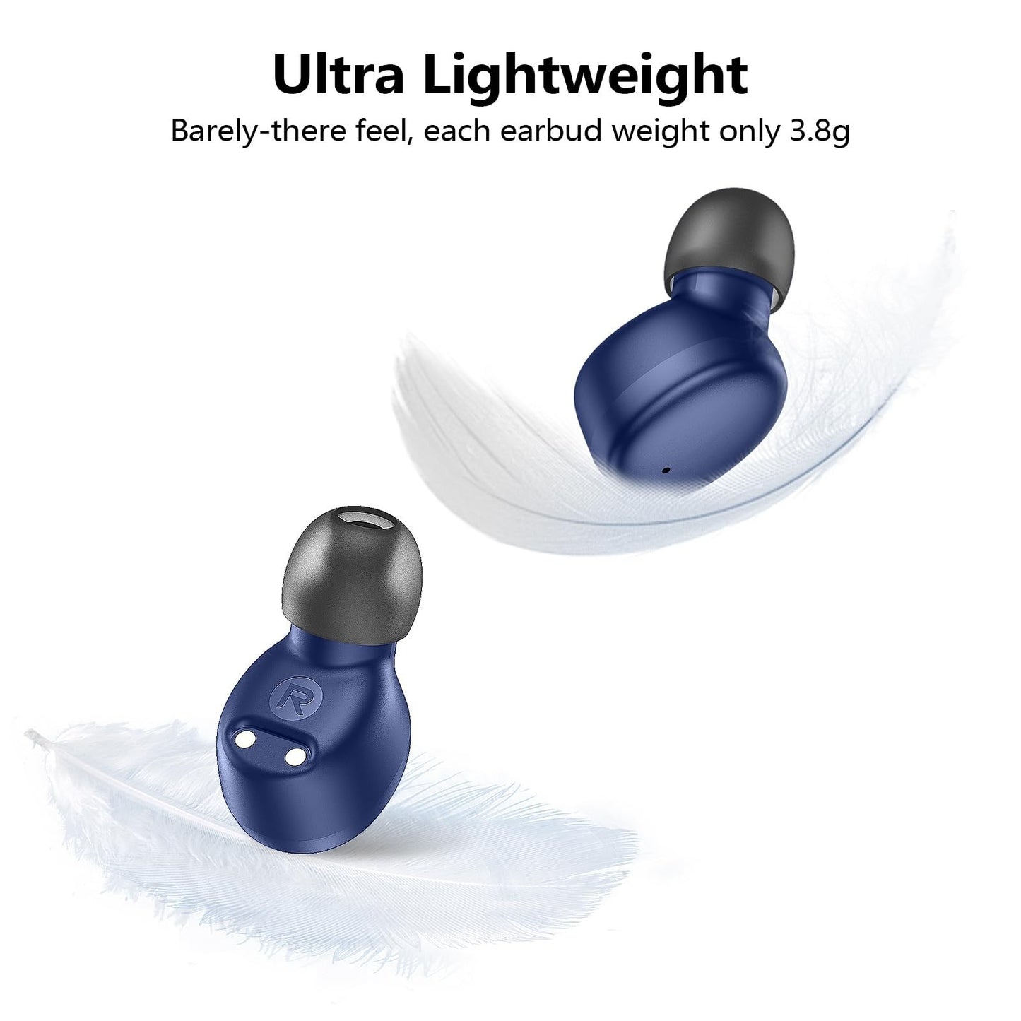 Wireless Earbuds Bluetooth 5.3   Lightweight In Ear Headphones, Premium Sound, B5