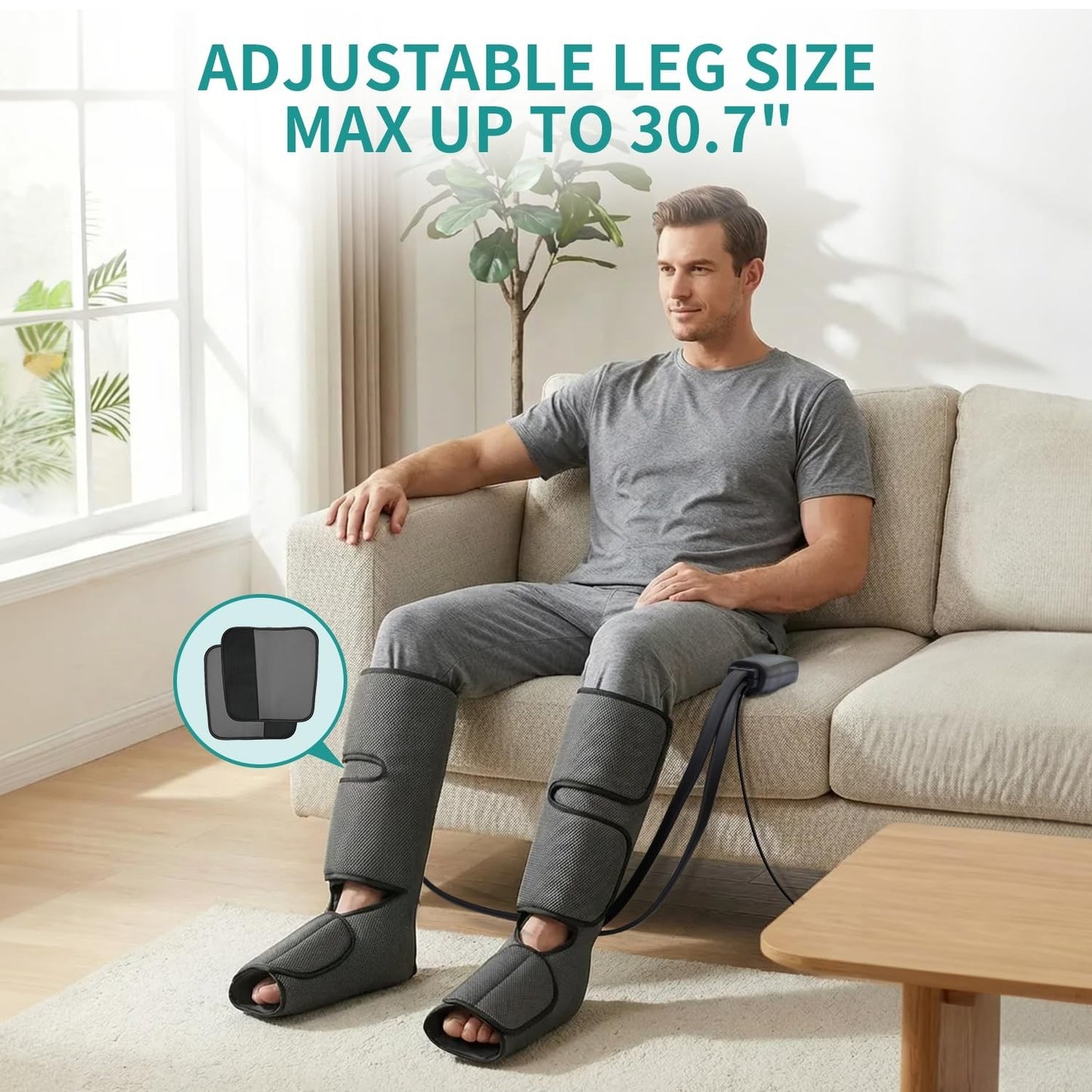 Air Compression Leg Massager for Circulation & Relaxation - Foot & Calf Pain Rel5