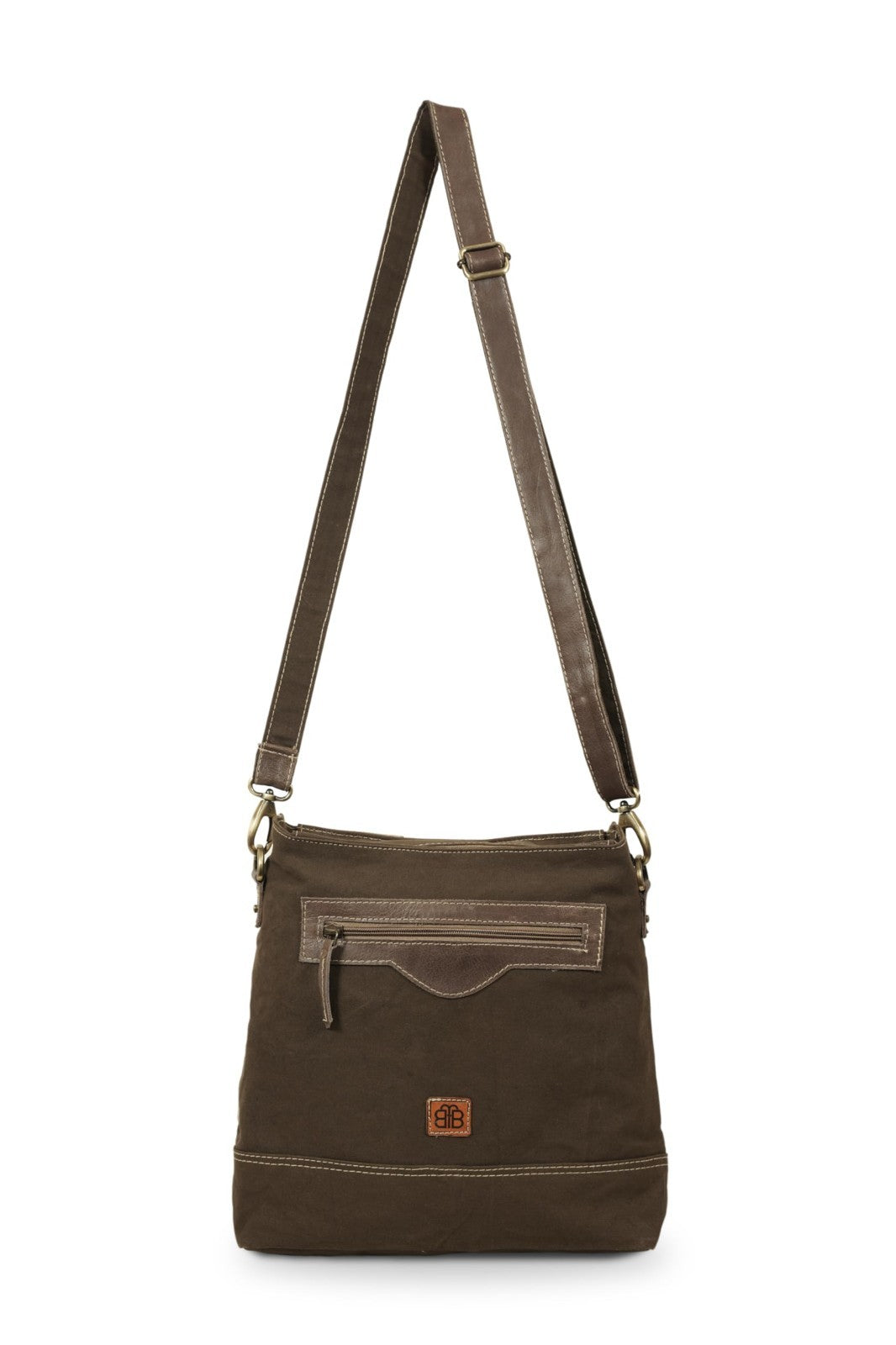 Upcycled Vintage Canvas & Leather Messenger Shoulder Bag   Stylish & Durable5