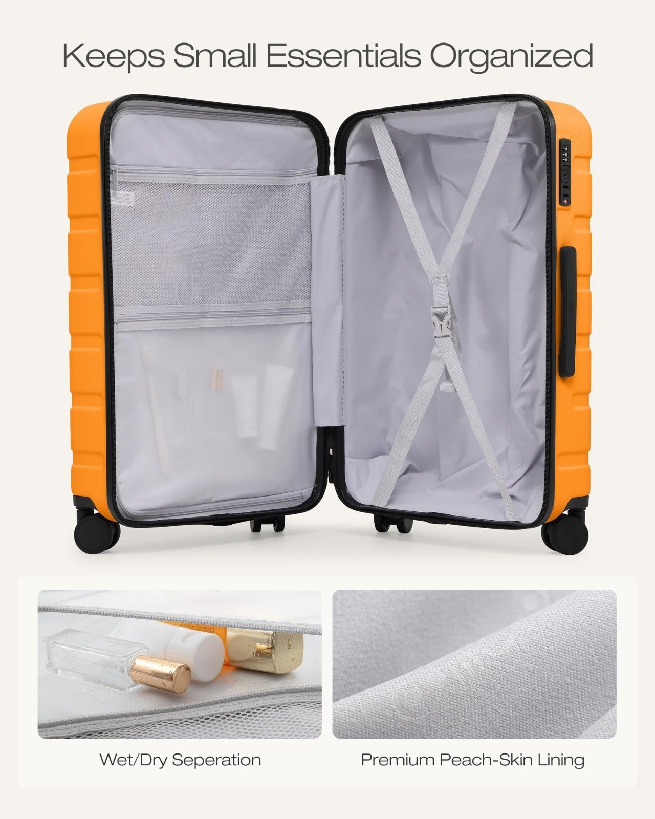 Lightweight 3-Piece Hardshell Luggage Set, Expandable, 360° Spinner Wheels, TSA3