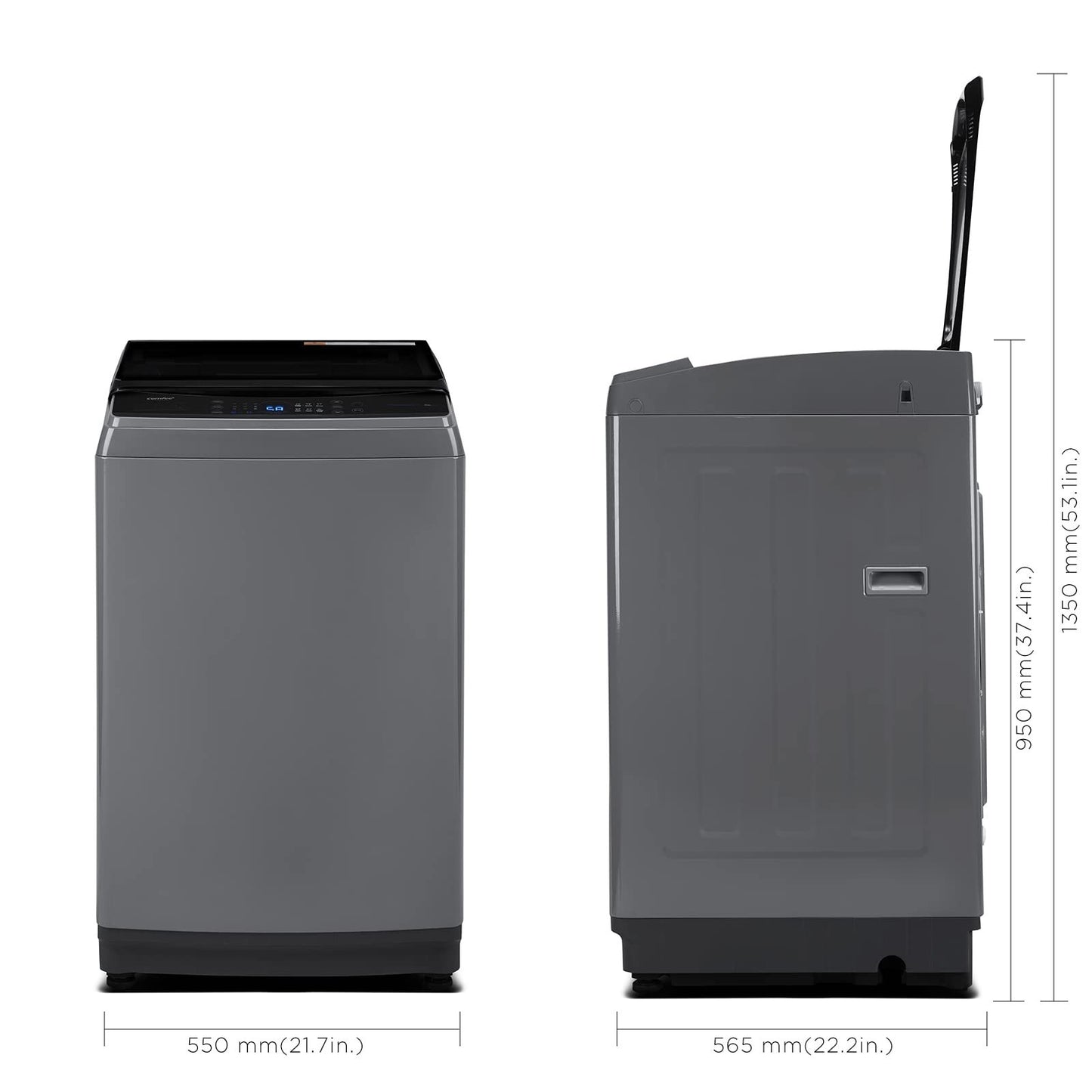 Compact Portable Washing Machine 2.4 Cu.ft LED Washer for Small Spaces Laundry6