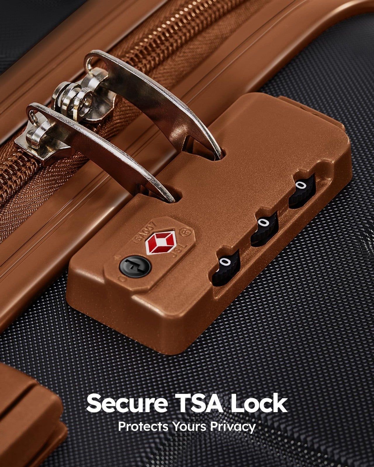 4 Piece Hardshell Luggage Set, Carry-On Suitcase with Spinner Wheels & TSA Lock3