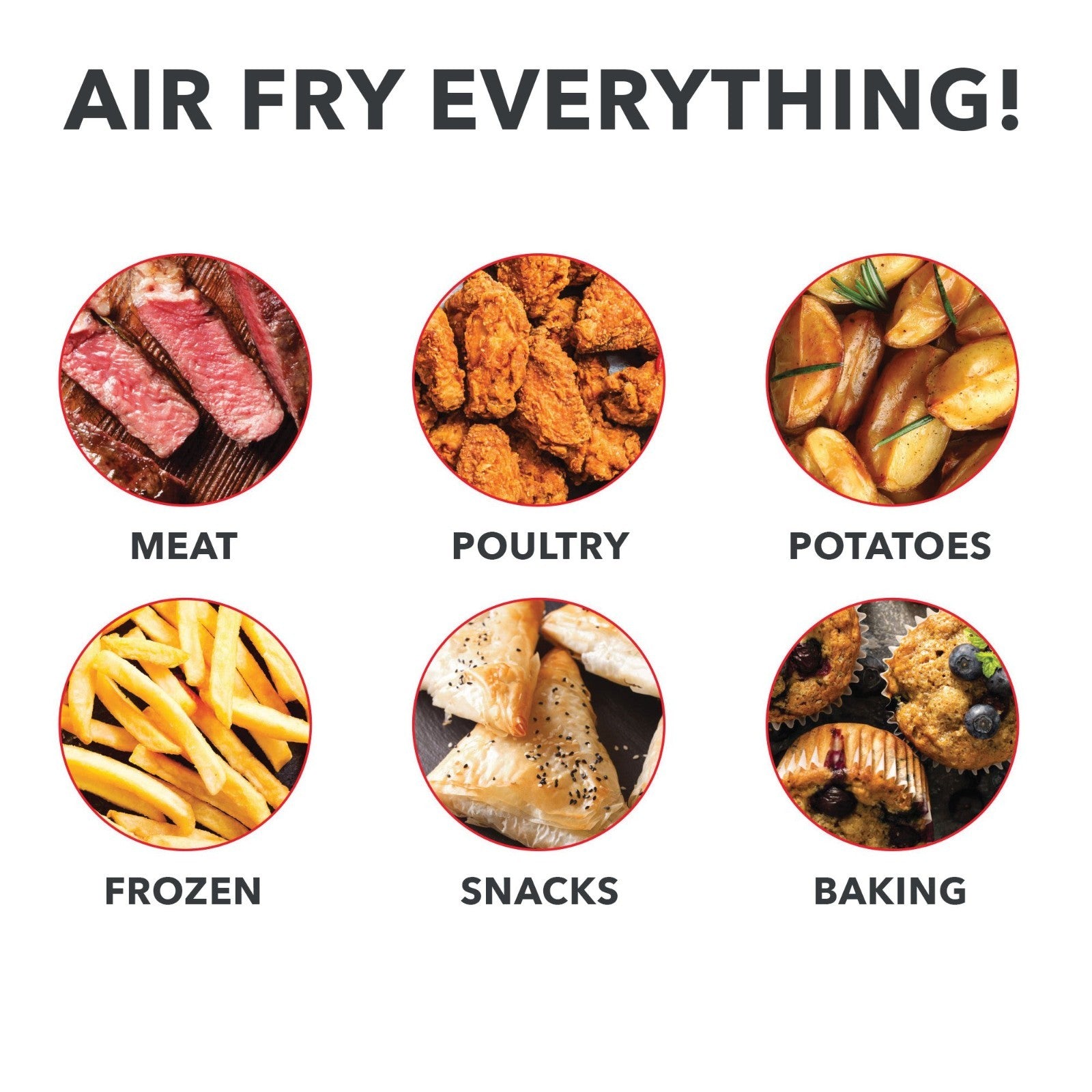 Compact Air Fryer - 2 Quart, Adjustable Temp Control, Auto Shut-Off, Nonstick Ba6