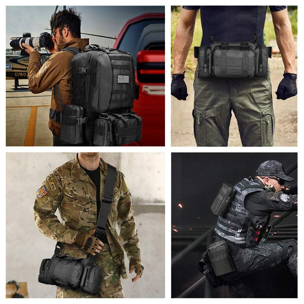 Large 60L Tactical Military Backpack   Assault Rucksack with Detachable Molle Sy7