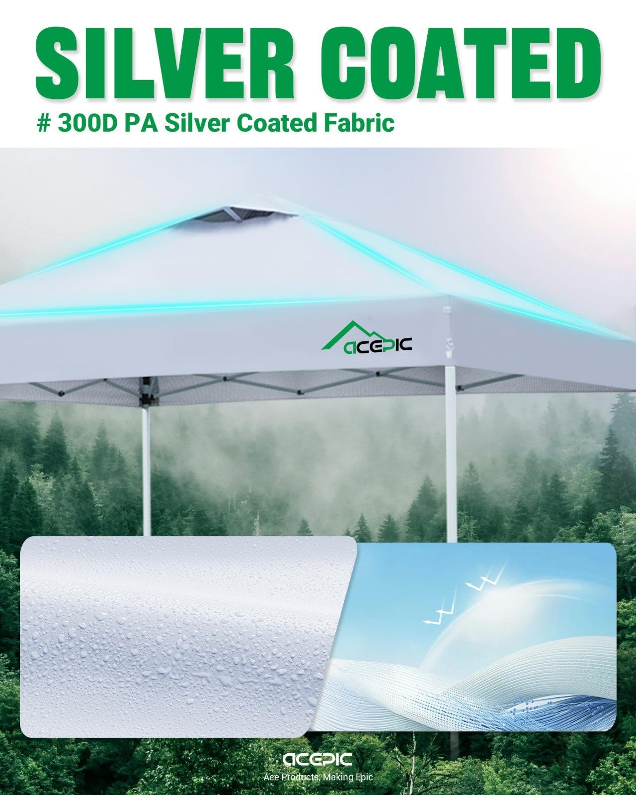 10x10 Pop Up Canopy Tent   Easy Setup Portable Shelter with UV Protection & Whee4