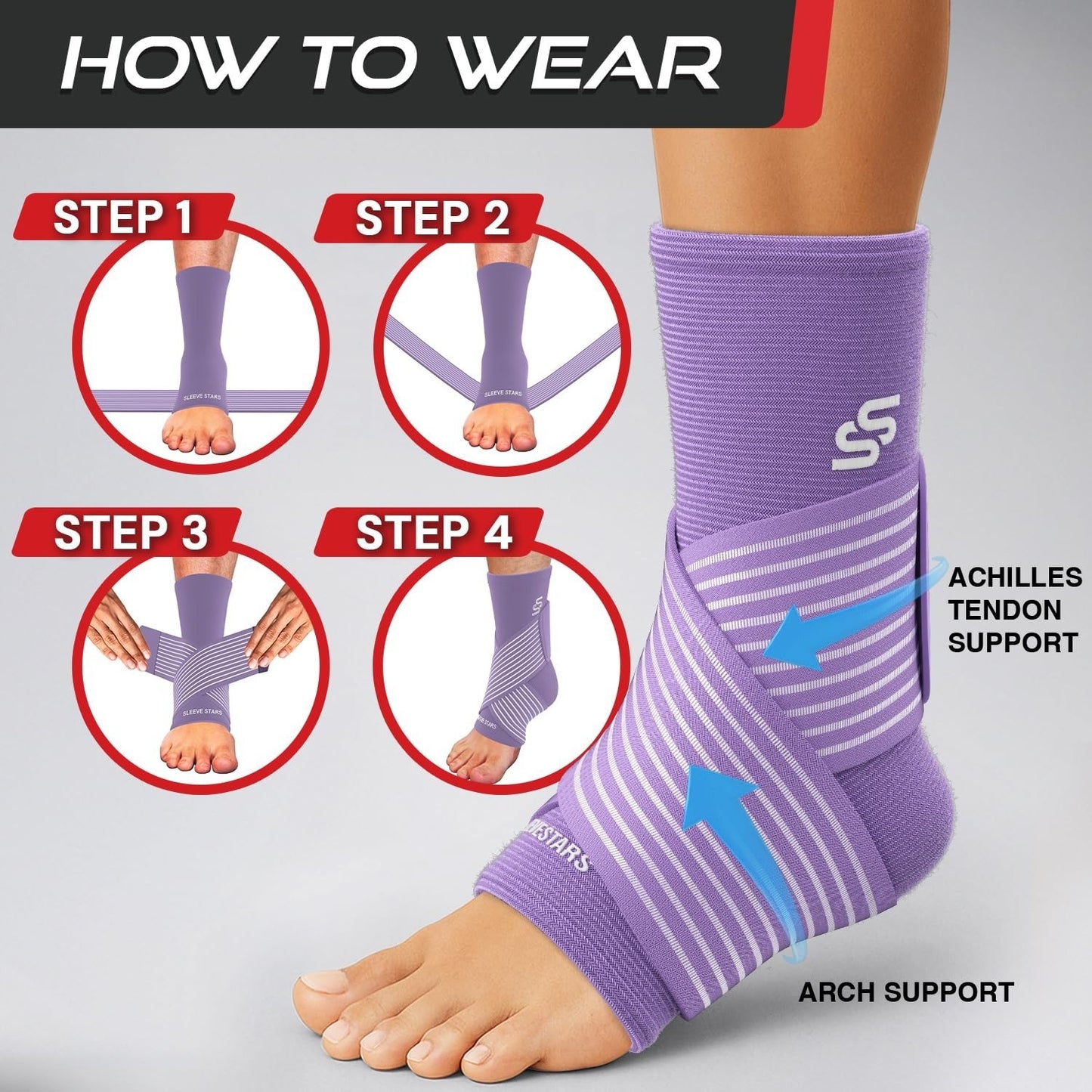 Adjustable Ankle Brace for Sprains & Plantar Fasciitis Relief, Compression Sleev6