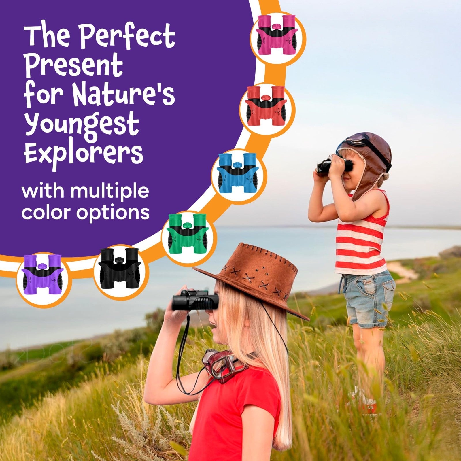 Compact Blue Binoculars for Kids 3 12   STEM Outdoor Adventure Toy for Bird Watc6