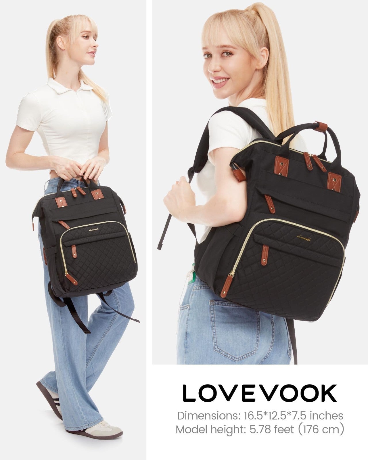 Waterproof 15.6" Laptop Backpack for Women   Nurse, Teacher, Travel Bag, College3