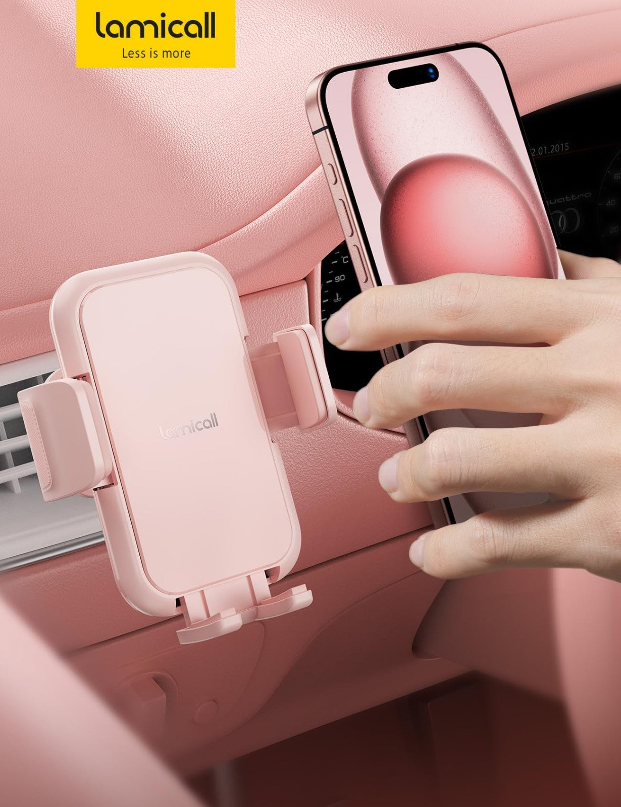 Wider Clamp Car Phone Holder Vent Mount   Compatible with Thick Cases, Hands Fre5