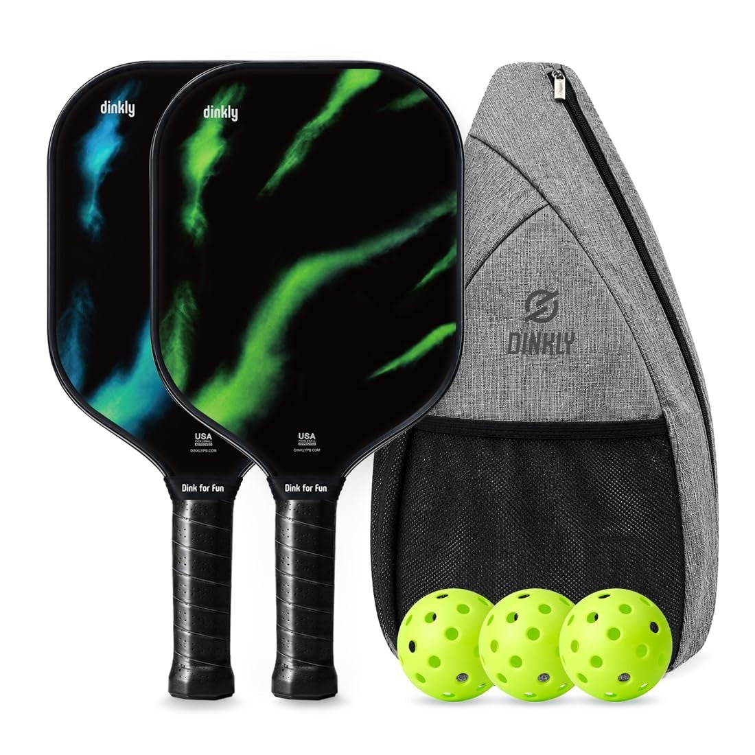 Pickleball Paddle Set of 2/4 - USAPA Approved Graphite/Fiberglass Rackets, 4 Bal1