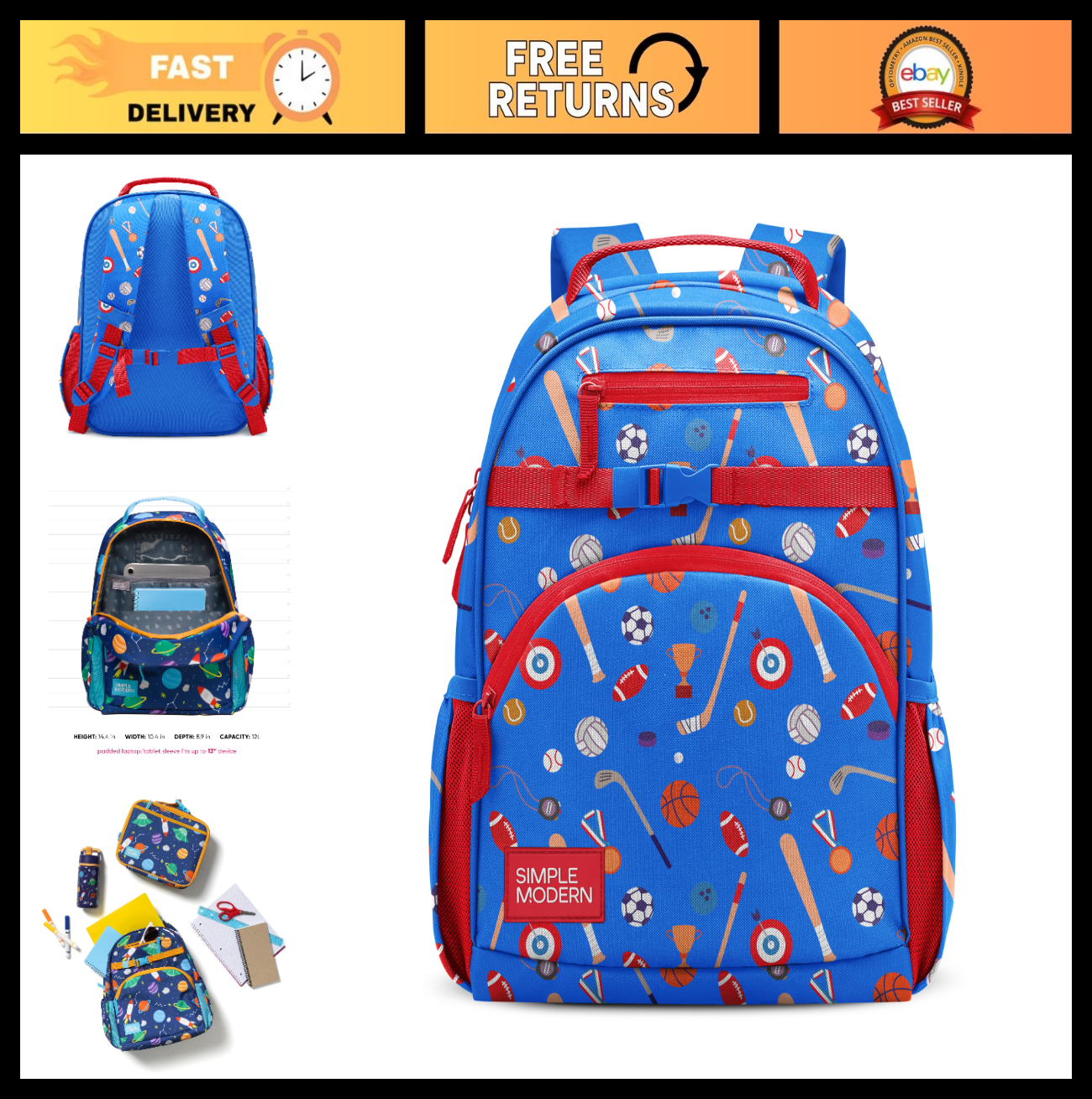 Kids School Backpack 12L | Lightweight, Durable, Sports Design for Girls & Boys0