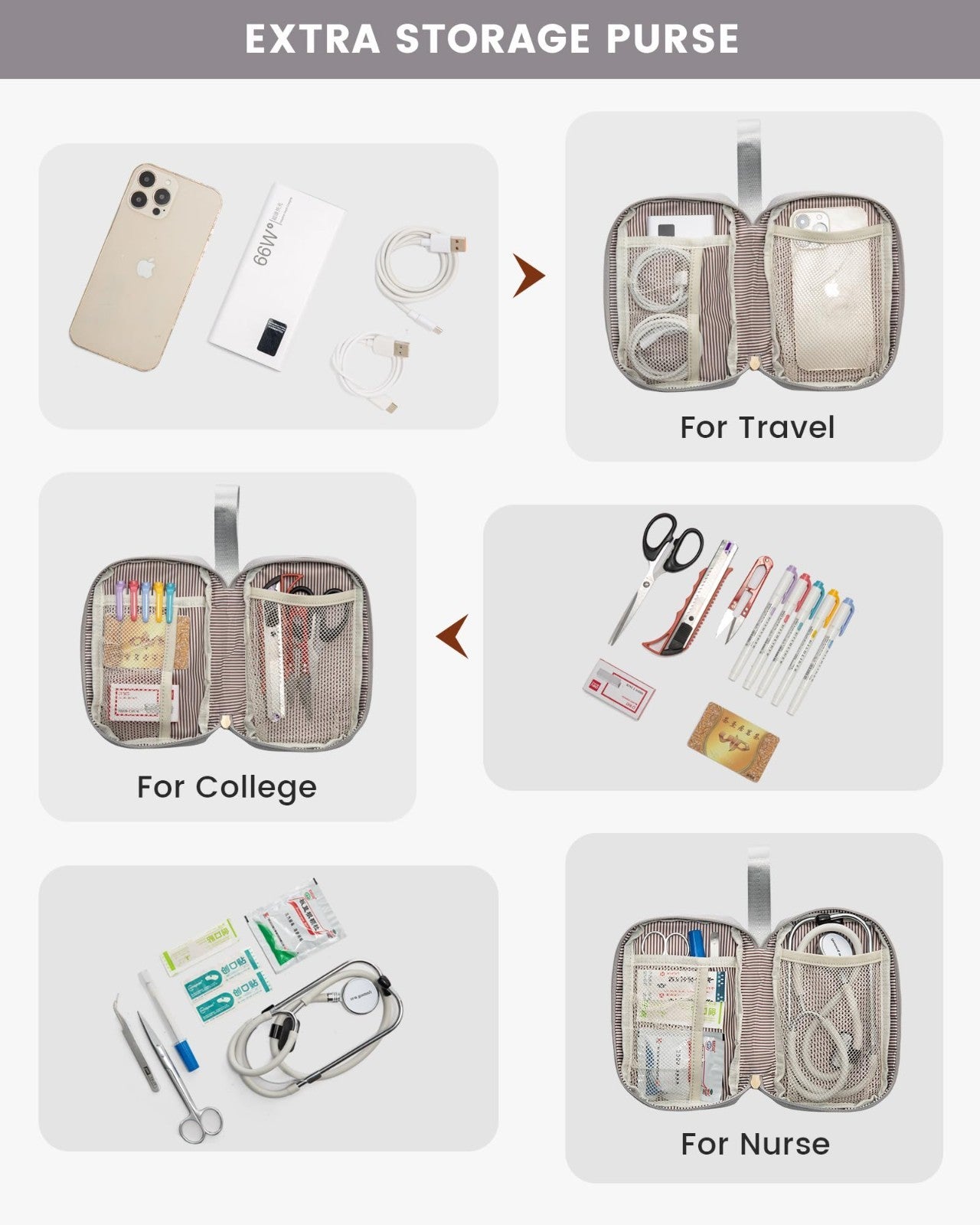 Large Capacity 17.3" Laptop Backpack for Women, Waterproof Travel Bag with USB P5